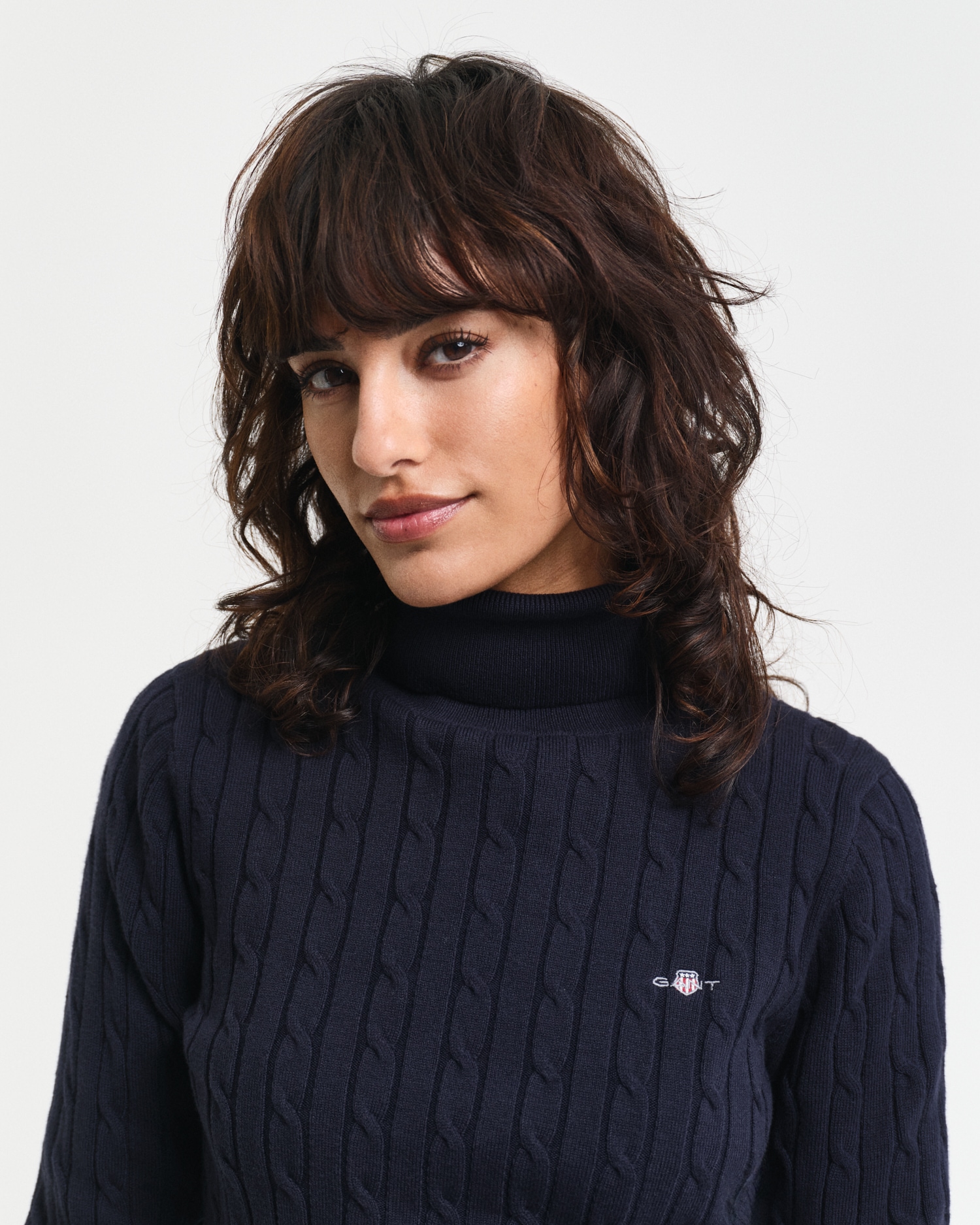 Gant Rollkragenpullover »STRETCH COTTON CABLE TURTLENECK«, mit Zopfmuster