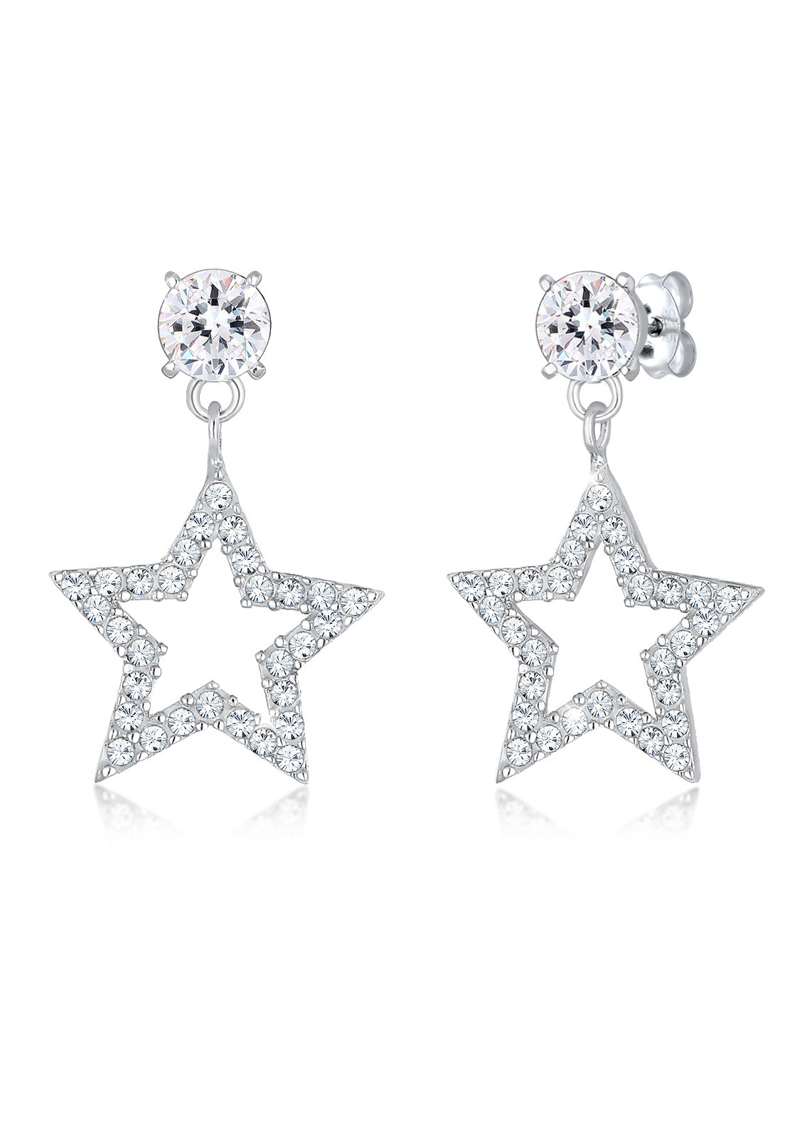 Elli Paar Ohrhänger »Sterne Sparkling Kristalle 925 Silber«