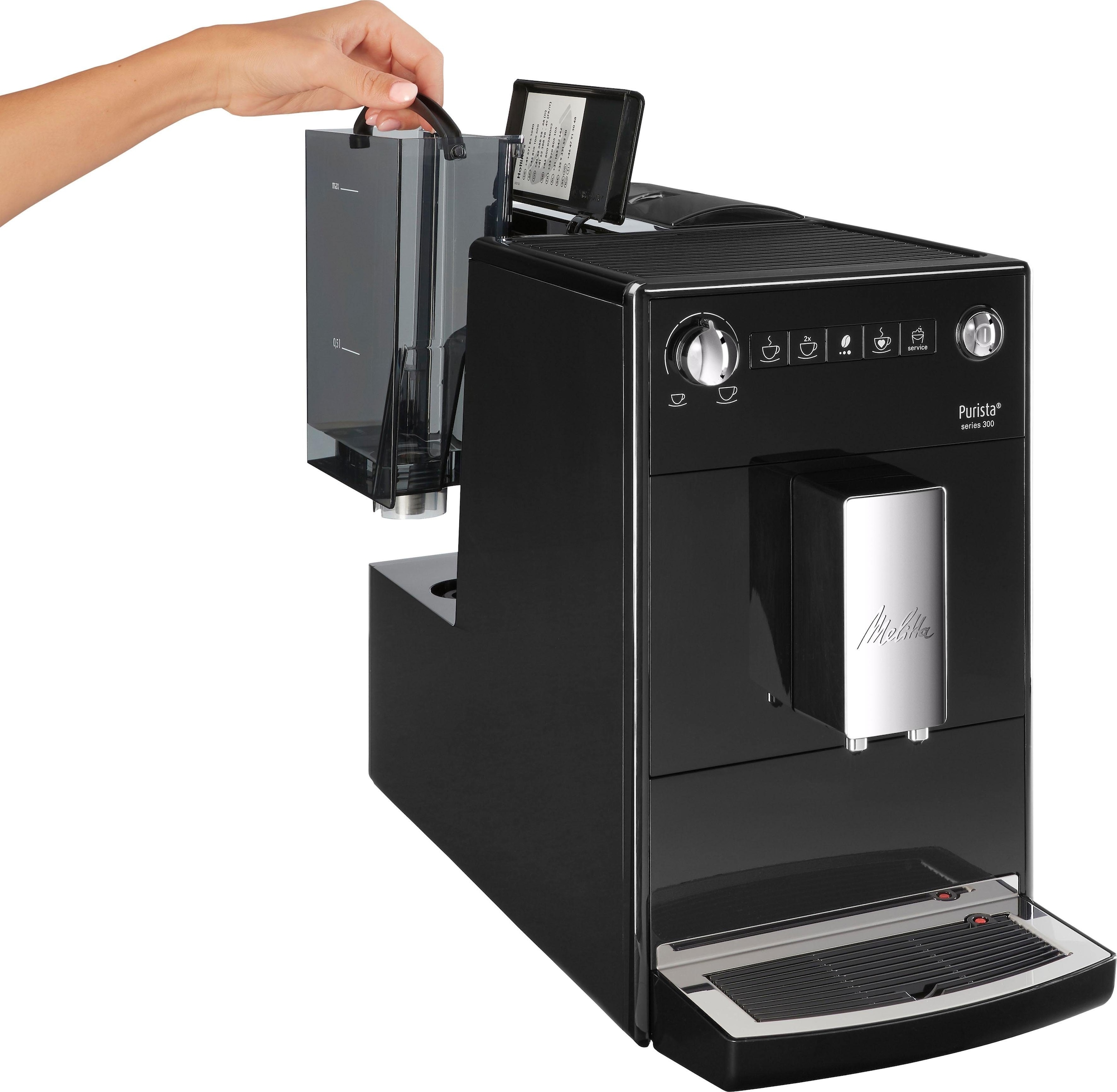Melitta Kaffeevollautomat »Purista® leise Shop F230-102, Lieblingskaffee-Funktion, & jetzt Online im extra schwarz«, kompakt OTTO