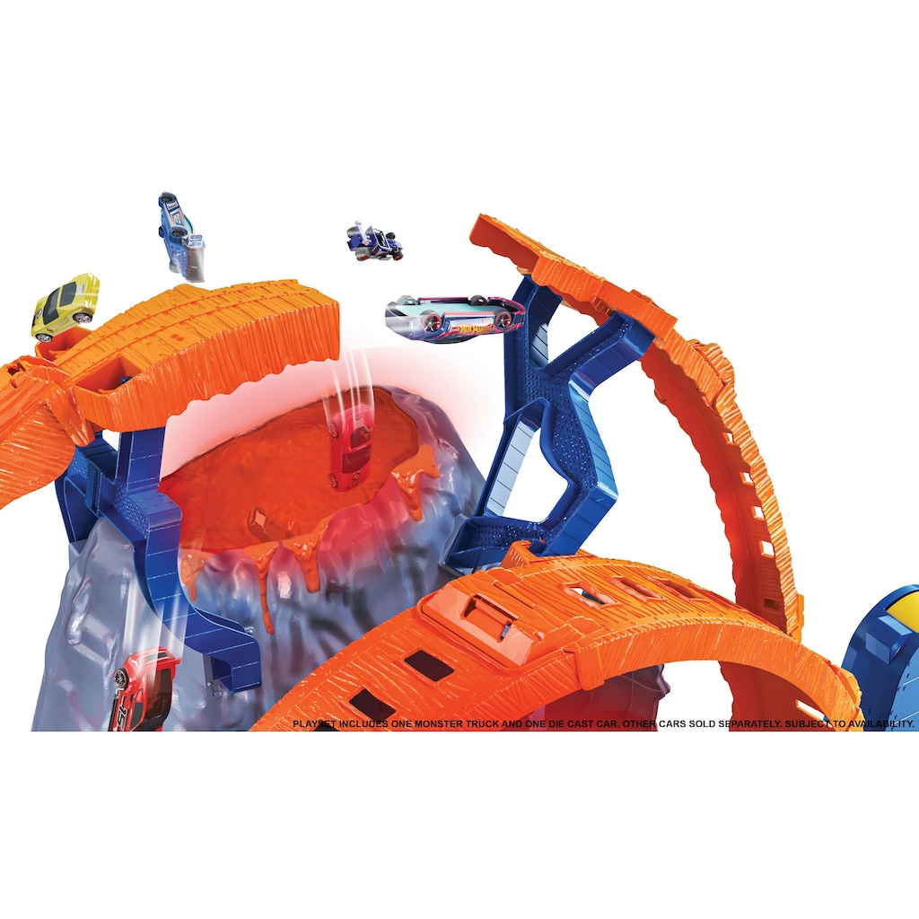 Hot Wheels Autorennbahn »Monster Trucks Vulkan Arena Spielset«, mit Spielzeugauto und Monster Truck