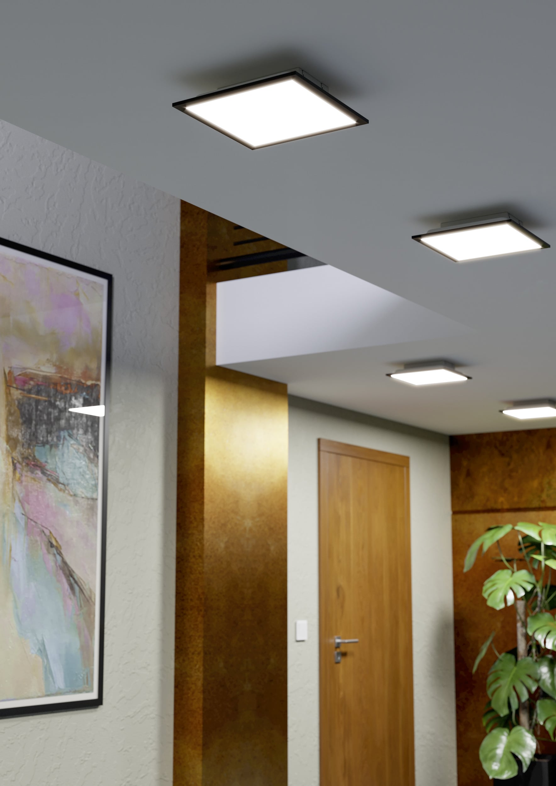 EGLO LED Deckenleuchte »MORADILLO-Z Deckenlampe - Stahl - LED - 14W - IP20« LED-Modul 1 Stk. Kaltweiß | Neutralweiß | RGB | Warmweiß Wohzimmerlampe, Esszimmerlampe, Schlafzimmer, L29,5 x B29,5 x H6,1 cm