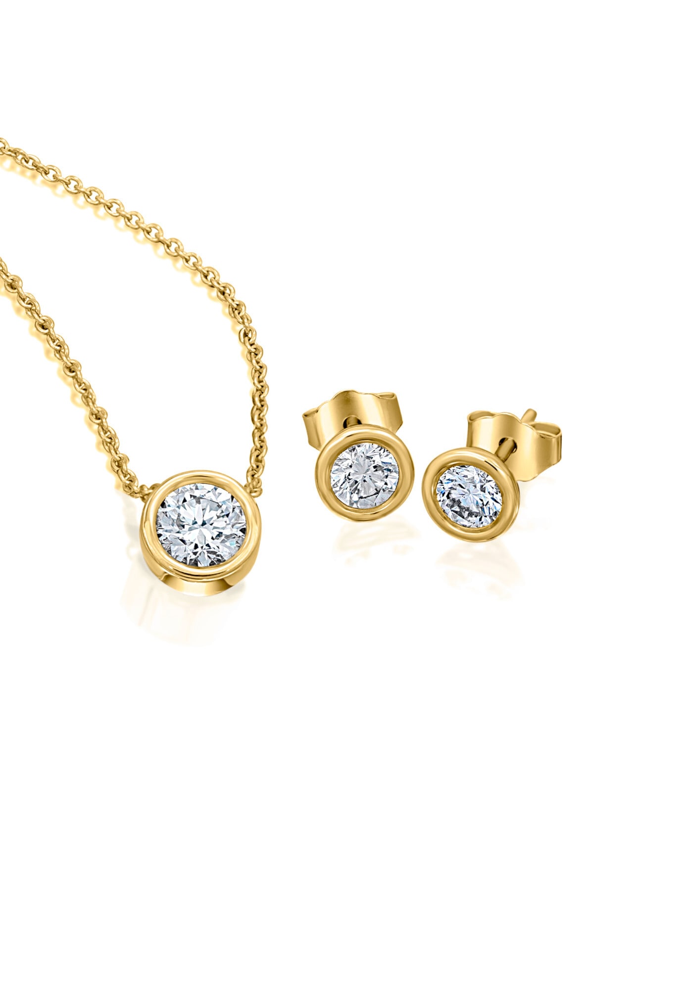 ONE ELEMENT Paar Ohrstecker »0.10 ct Diamant Brillant Zarge Ohrringe  Ohrstecker aus 585 Gelbgold«
