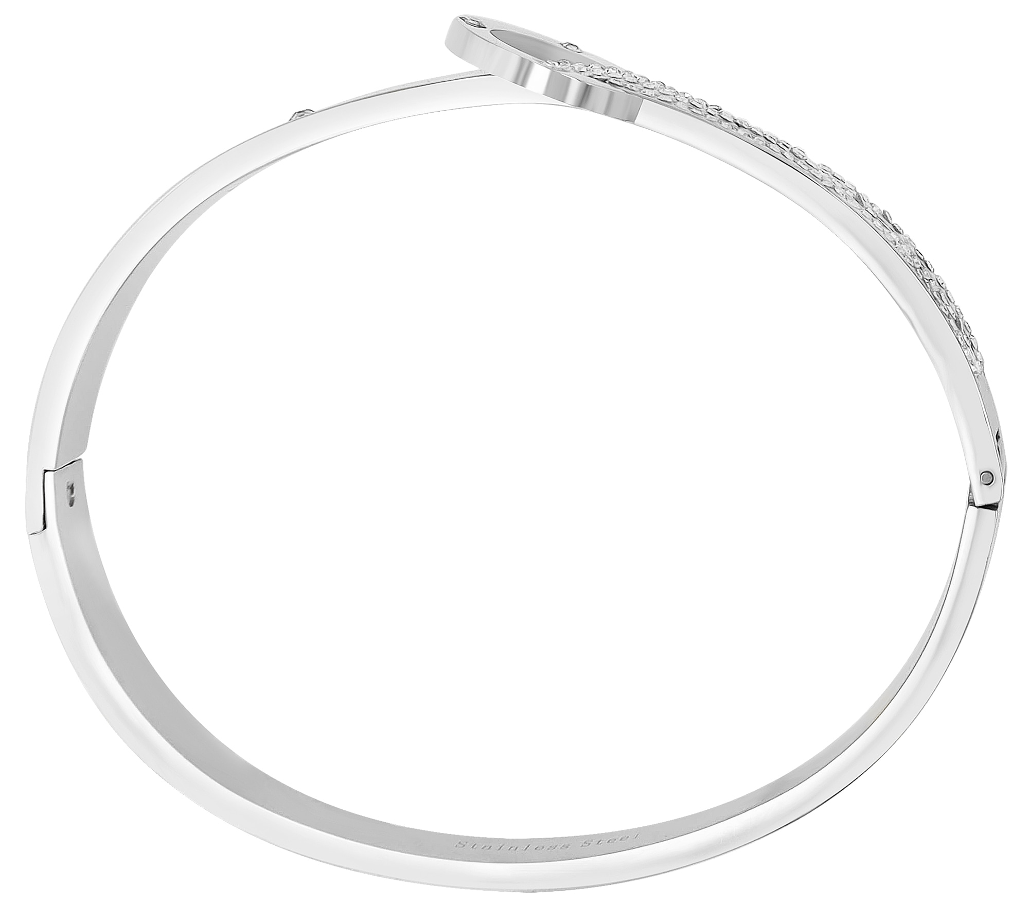 Adelia´s Armreif »Damen Armband ¿ Armreif aus Edelstahl mit Strass Steinchen Ø 6,0 cm cm«