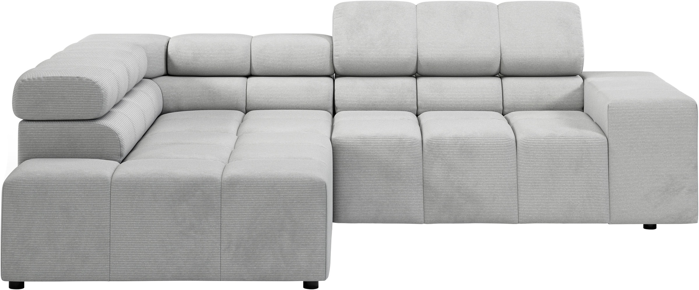 INOSIGN Ecksofa »Ancona, incl. Kopfteilverstellung + 3 Zierkissen, L-Form, Breite 249cm«, wahlweise motorische Sitztiefenverstellung, B/T(H: 249/215/70 cm