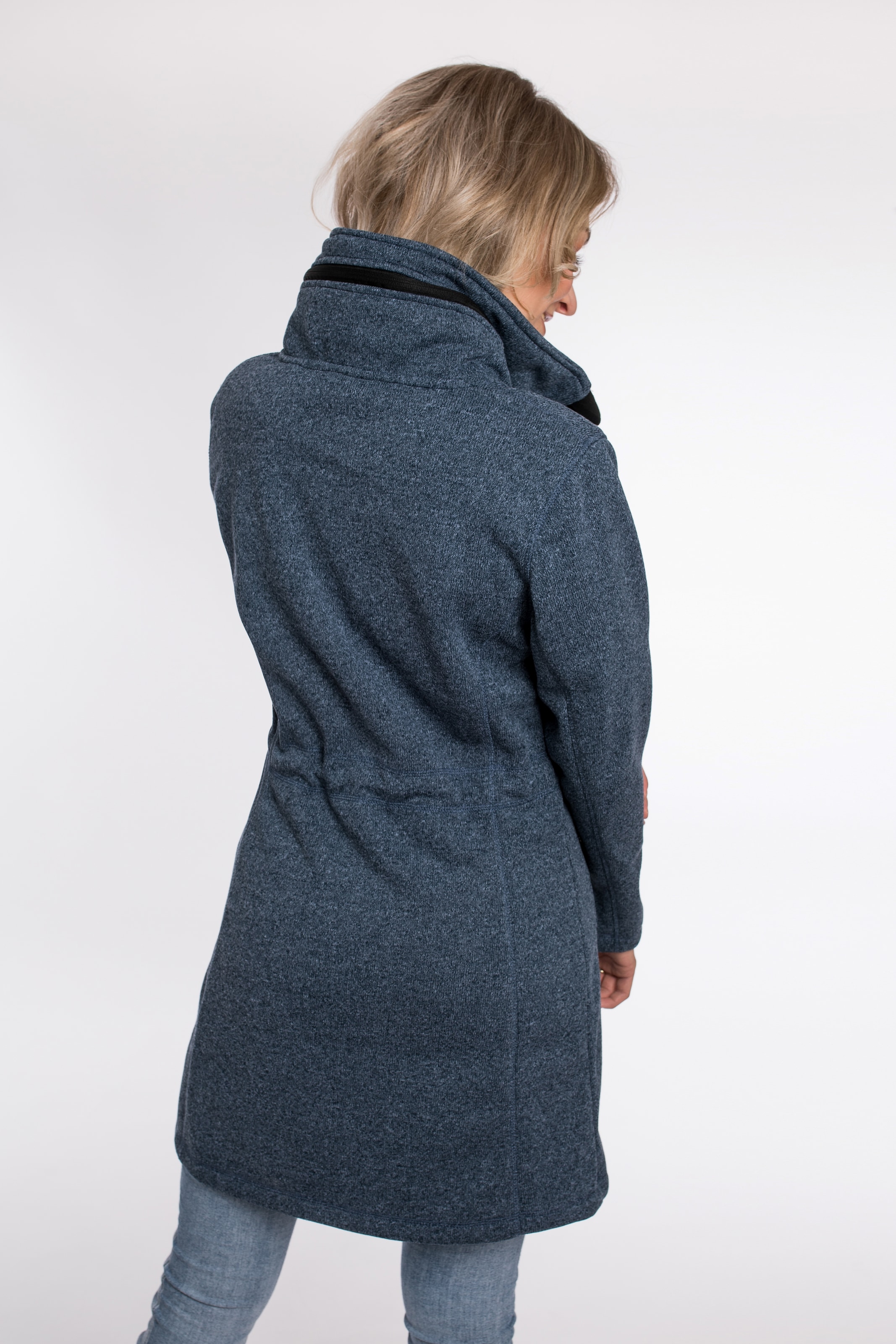 DEPROC Active Softshellparka »KEDGWICK WOMEN LONG«, Softshellmantel in urbaner Strickfleeceoptik