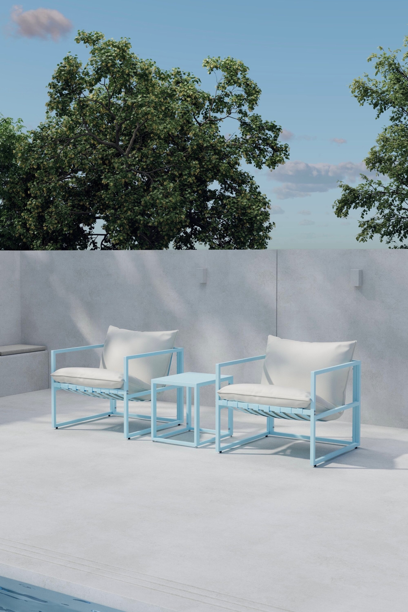 Venture Home Gartenlounge-Set »Messina, großzügiges Outdoor-Set für hohen Sitzkomfort« 3 tlg. Loungemöbel mit Stoffbezug, angenehm, weich