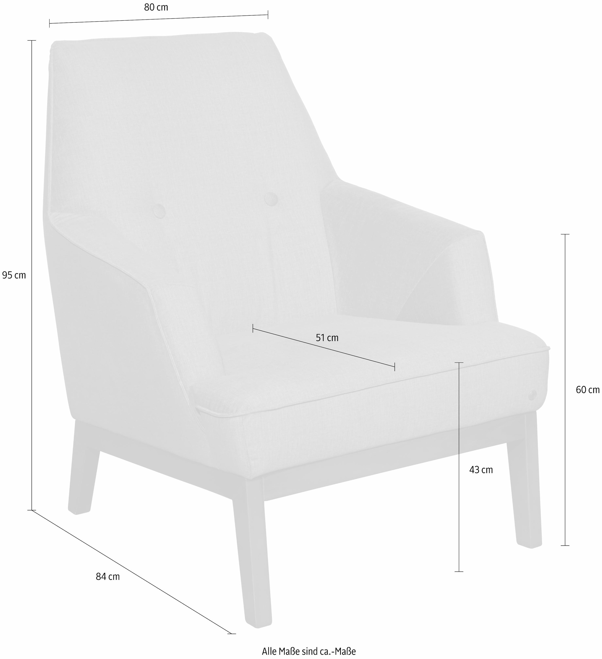 TOM TAILOR HOME Sessel »COZY«, im Retrolook, mit Kedernaht und Knöpfung, Füße  wengefarben OTTO Online Shop | Ohrensessel
