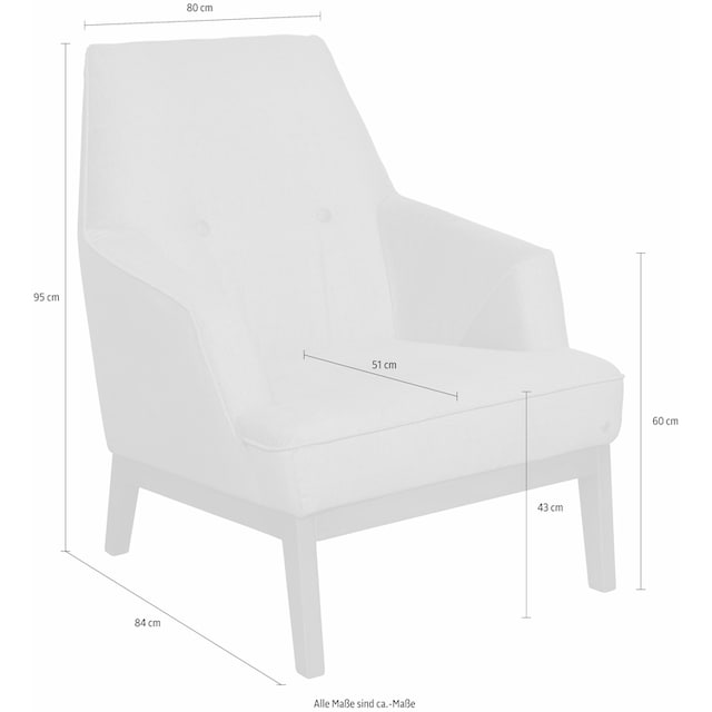 TOM TAILOR HOME Sessel »COZY«, im Retrolook, mit Kedernaht und Knöpfung, Füße  wengefarben OTTO Online Shop