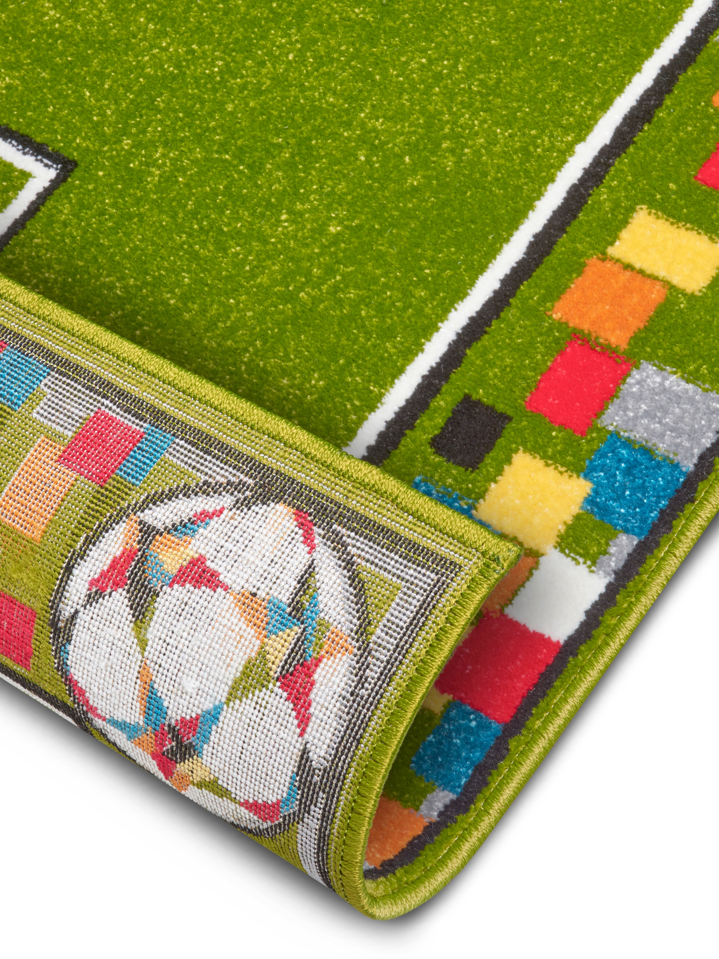 HANSE Home Teppich »Soccer Pitch«, rechteckig, 9 mm Höhe, Farbenfrohes Design, Spielunterlage, Stadion, strapazierfähig