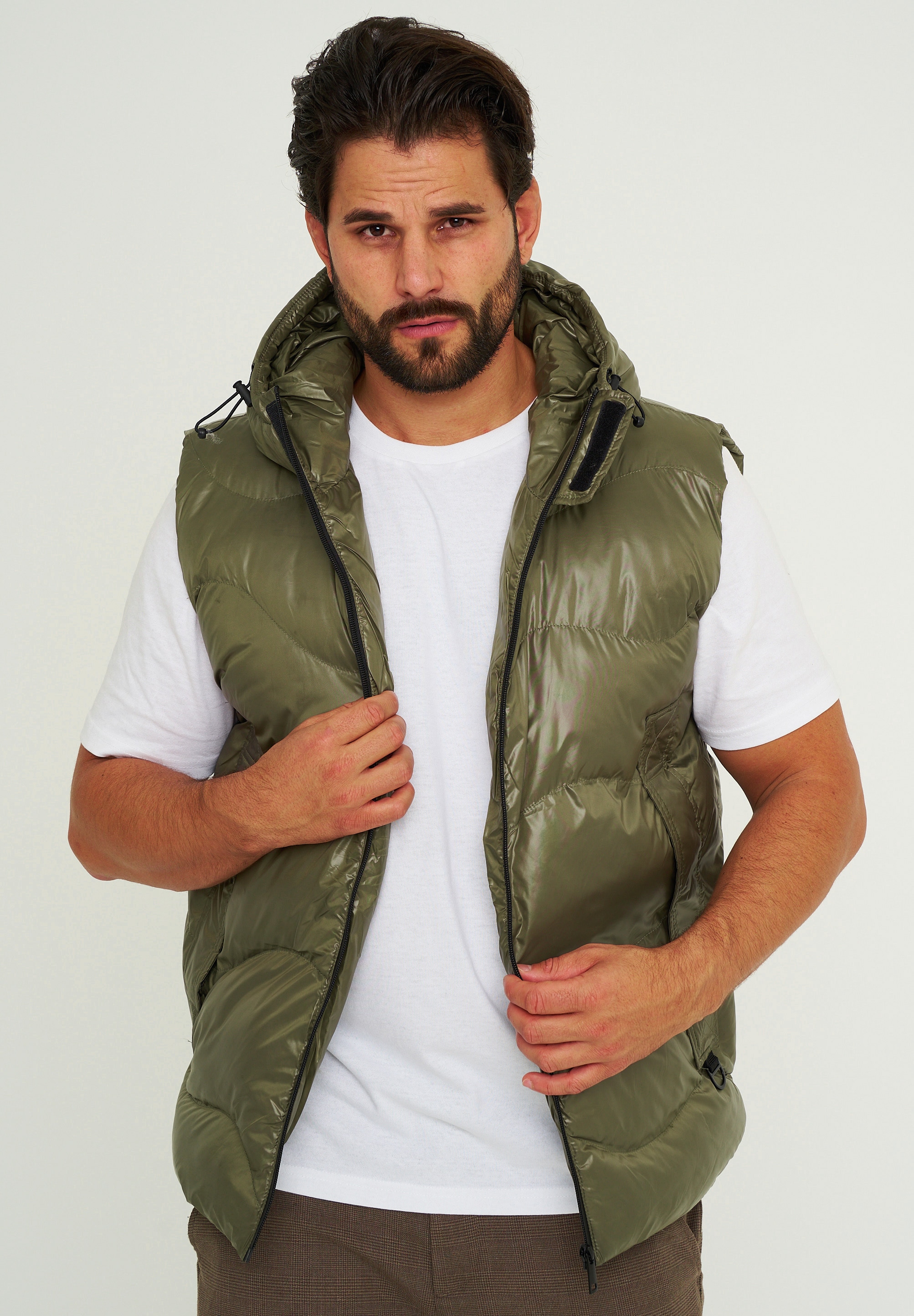 SOULSTAR Steppweste »Pufferweste für Herren als Bodywarmer mit Kapuze«