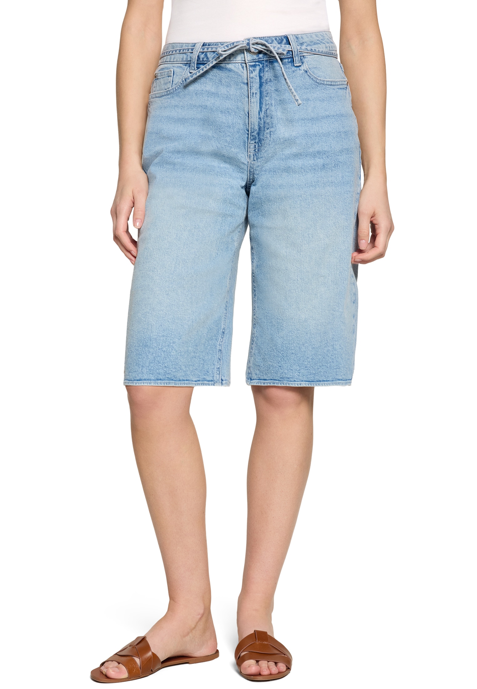 Zero Shorts »Jeansshorts mit Bindegürtel«