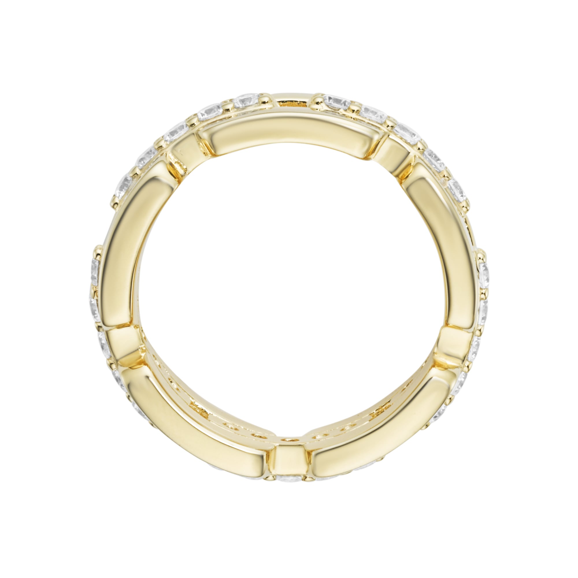 GIORGIO MARTELLO MILANO Silberring »Ring mit weißen Zirkonia, vergoldet, Silber 925«