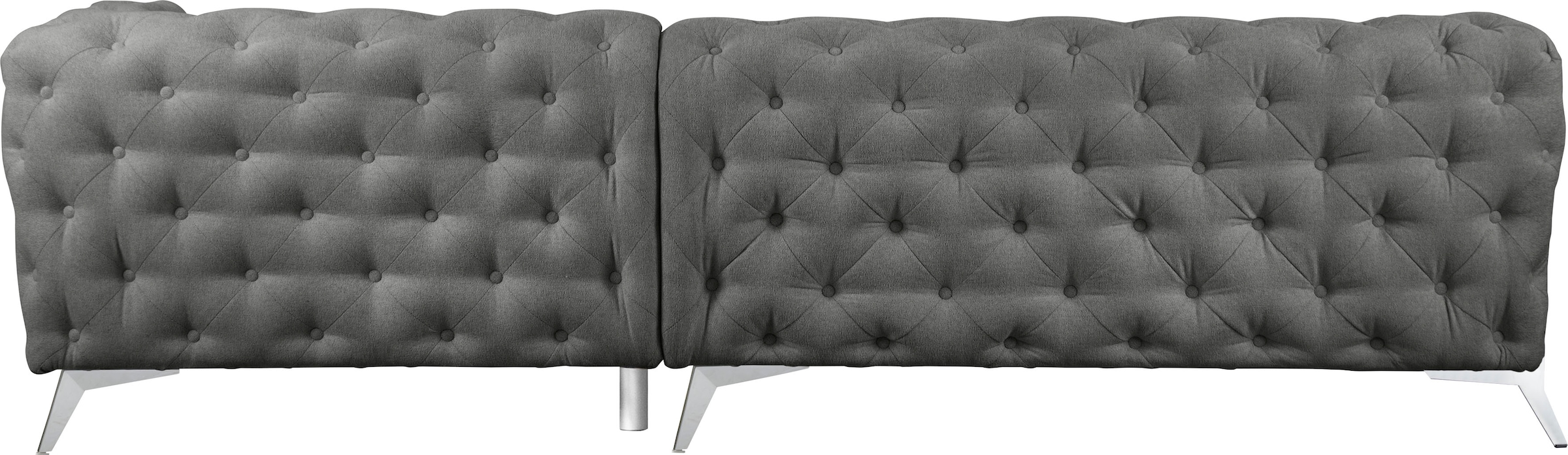 Leonique Chesterfield-Sofa »Amaury L-Form«, moderne Chersterfield-Optik, Breite 262 cm, Fußfarbe wählbar