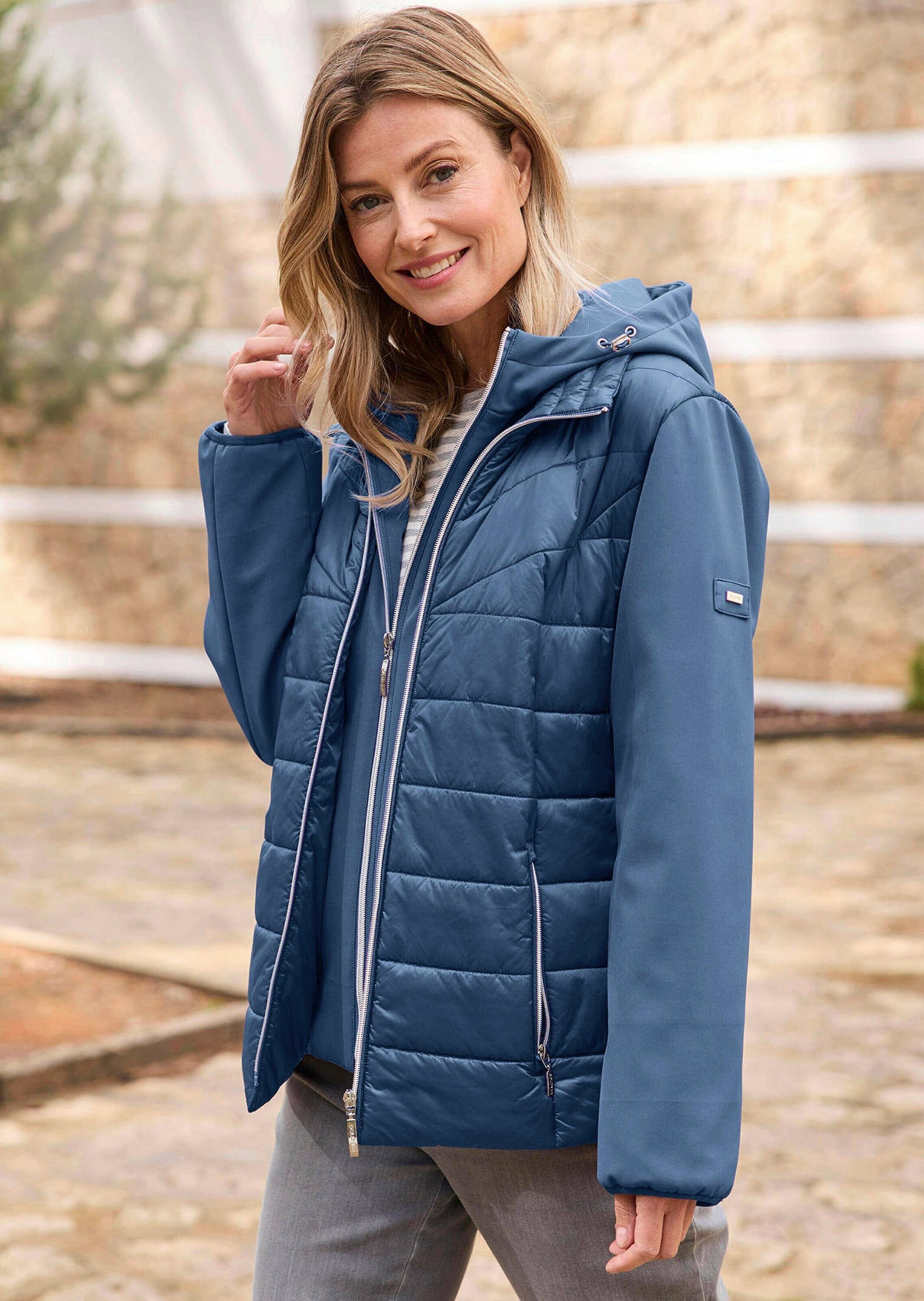 GOLDNER Kurzjacke »Steppjacke mit Ärmeln aus Softshell«