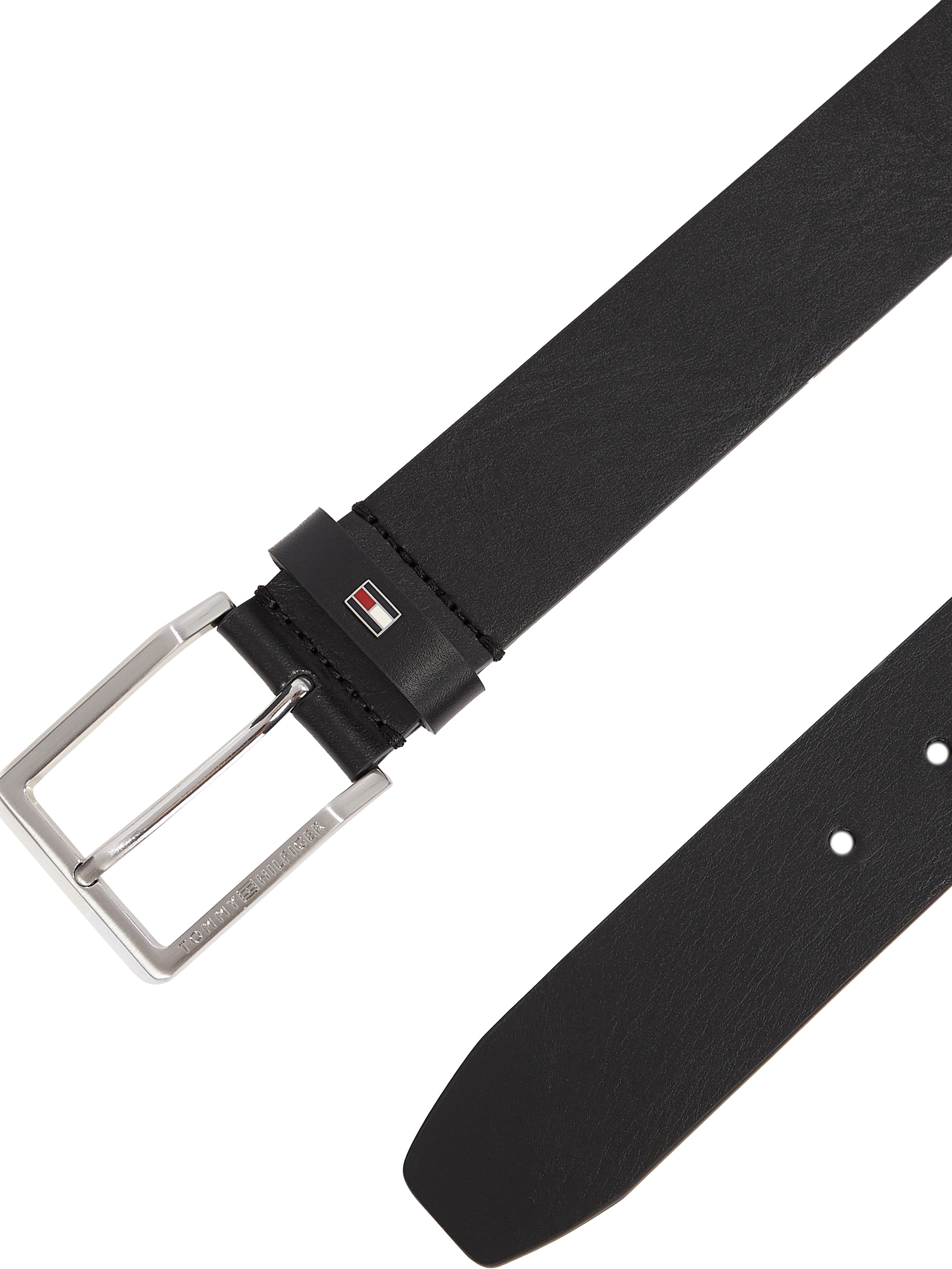 Tommy Hilfiger Ledergürtel »OLIVER 4.0«, Größenverstellbar, Markenlogoemblem aus Metall