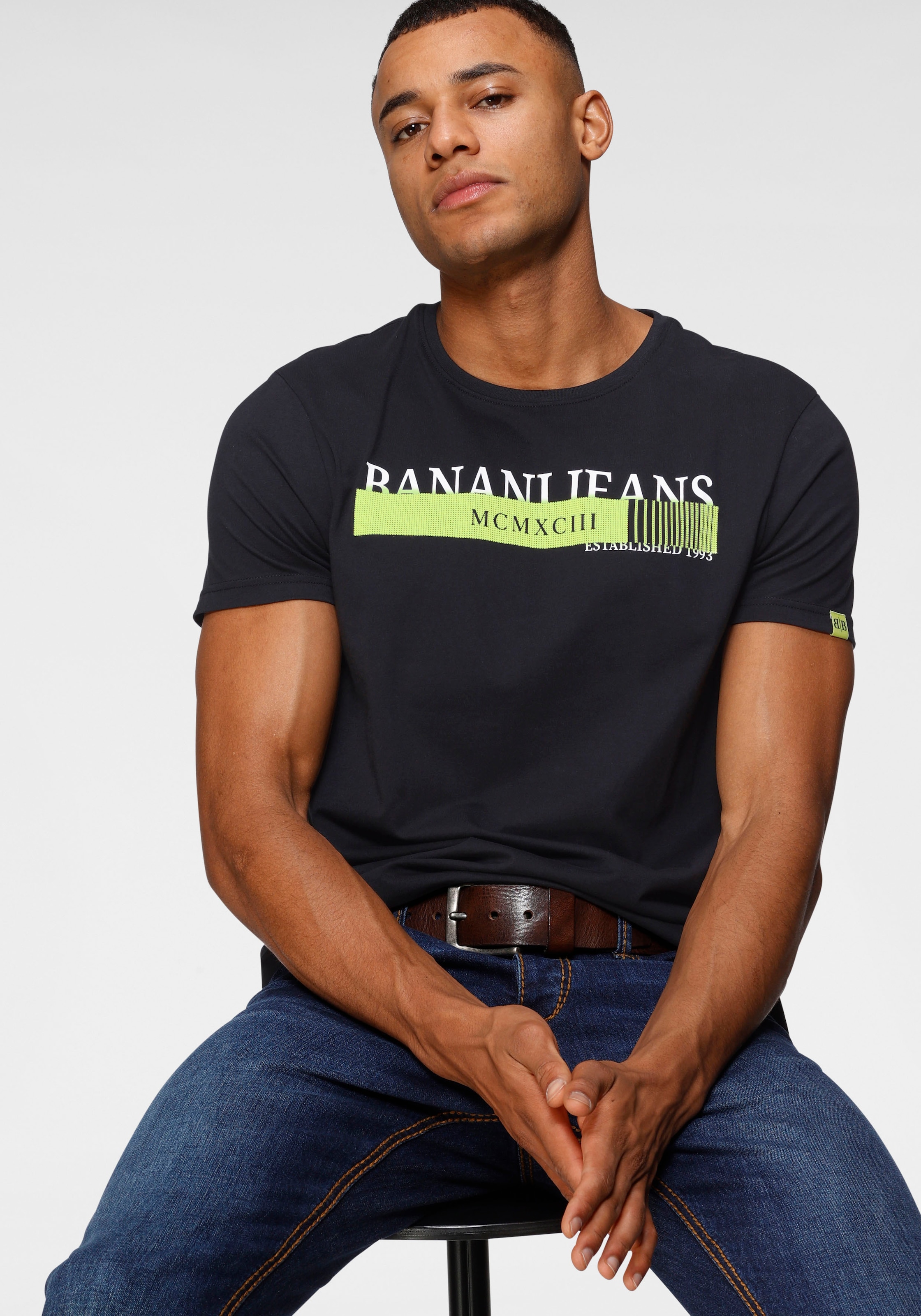 Banani OTTO Bruno neonfarbenen Print mit online bei shoppen T-Shirt,