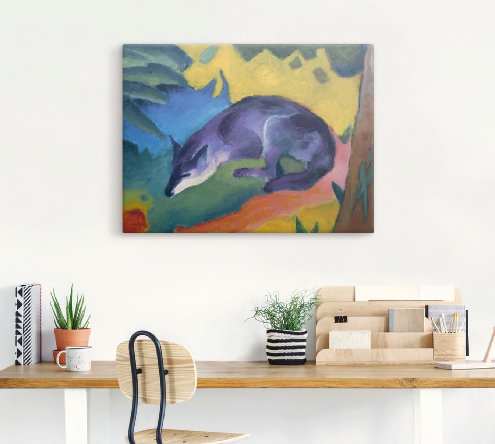 Artland Leinwandbild »Blauschwarzer Fuchs. 1911.«, Wildtiere, (1 St.), auf Keilrahmen gespannt