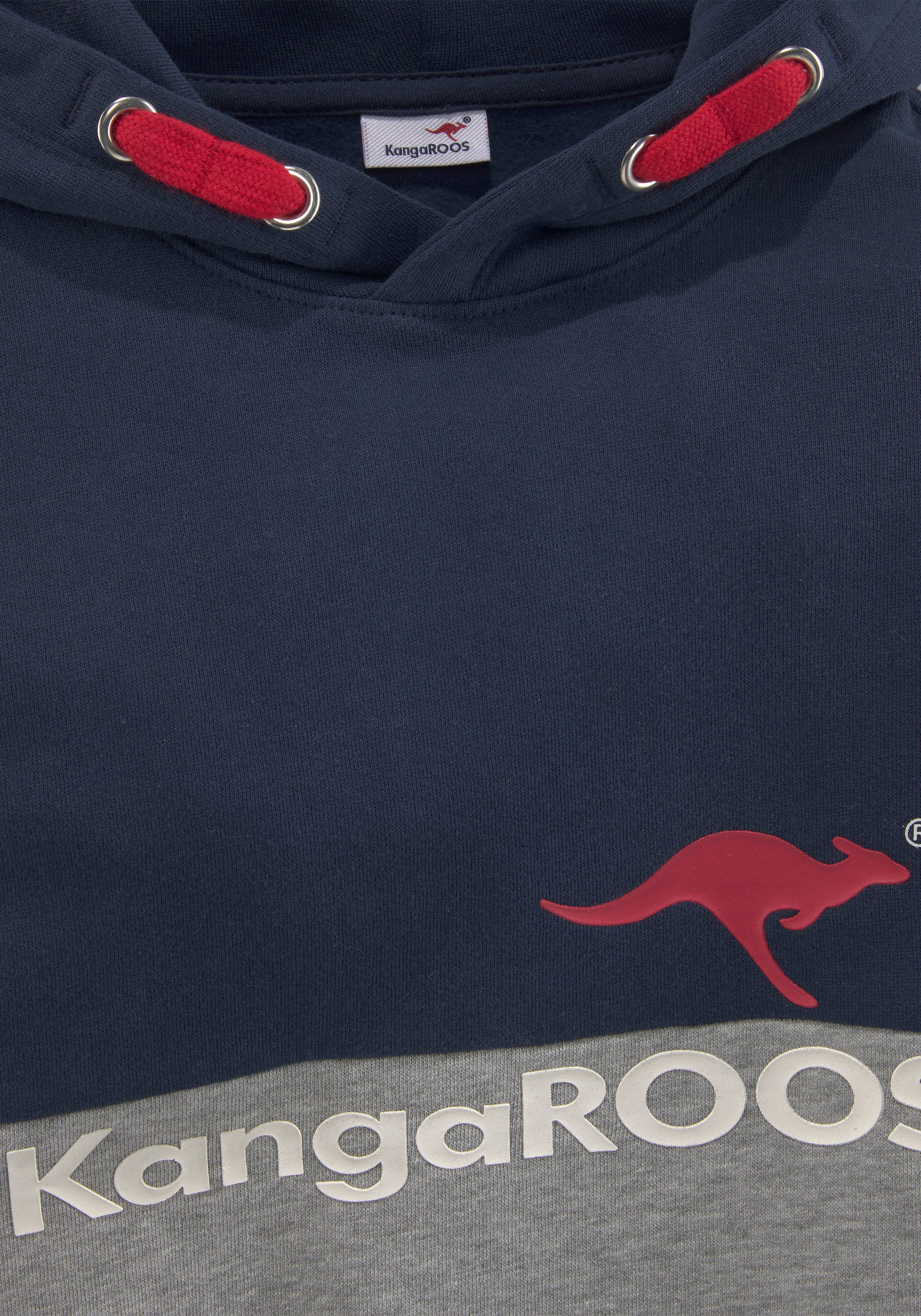 KangaROOS Kapuzensweatshirt »Colorblocking«, Langarm, mehrfarbig, mit Logodruck, aus Baumwolle