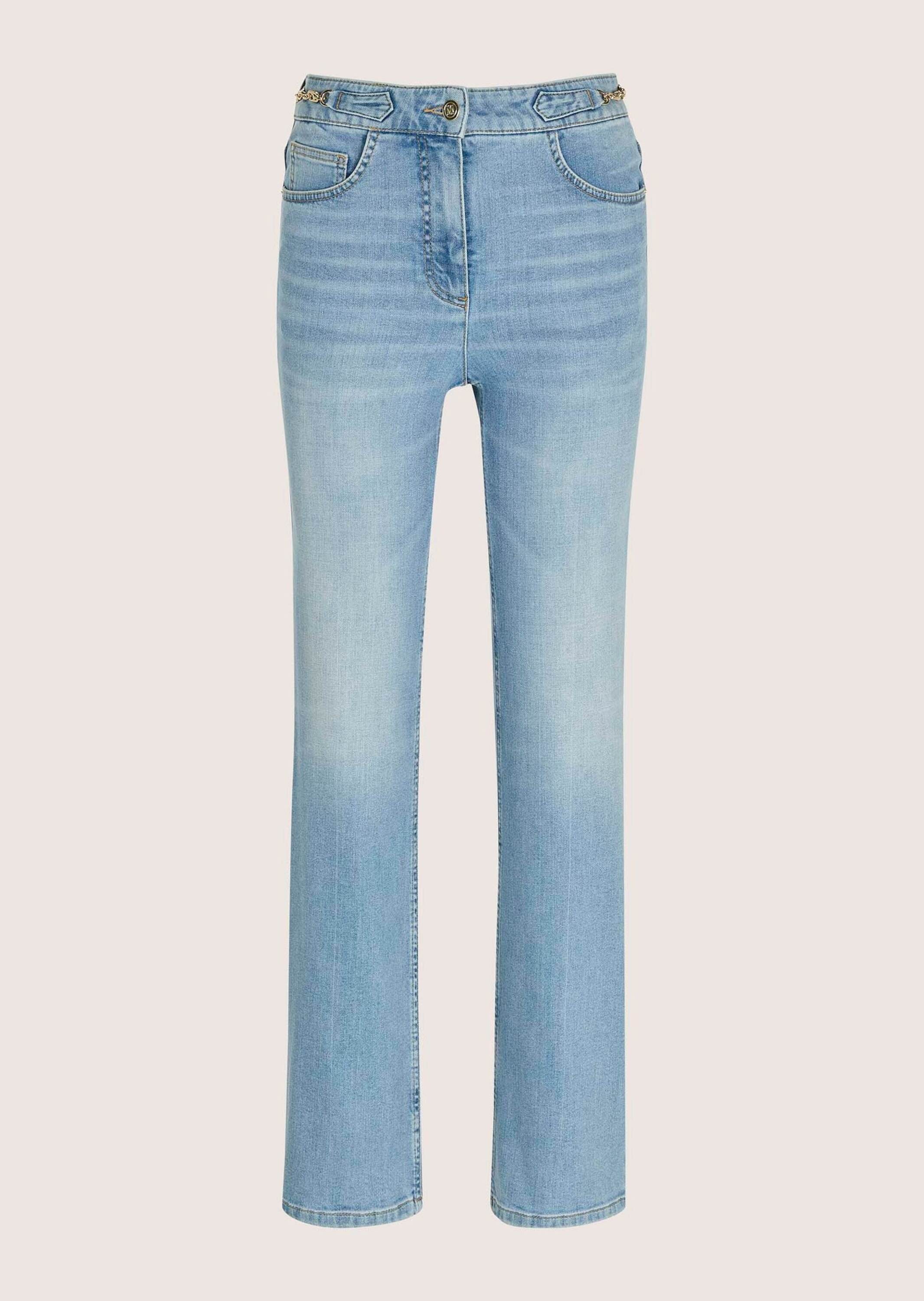 MADELEINE Regular-fit-Jeans »Jeans Straight-Leg-Jeans mit Formbund« Jeans mit weitem Bein und icegoldfarbenen Accessoires