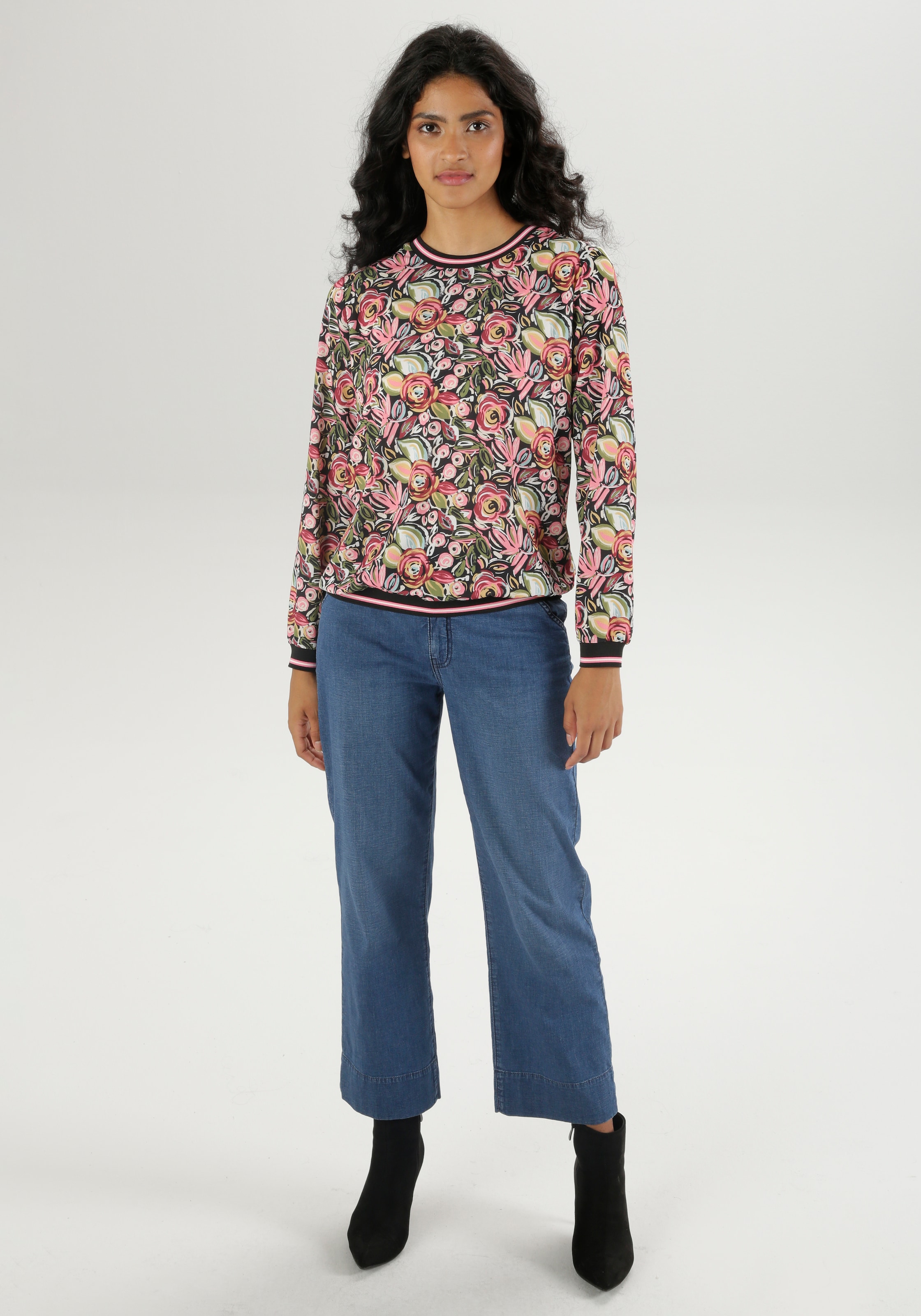 Aniston SELECTED Straight-Jeans, mit weitem Bein; regular waist