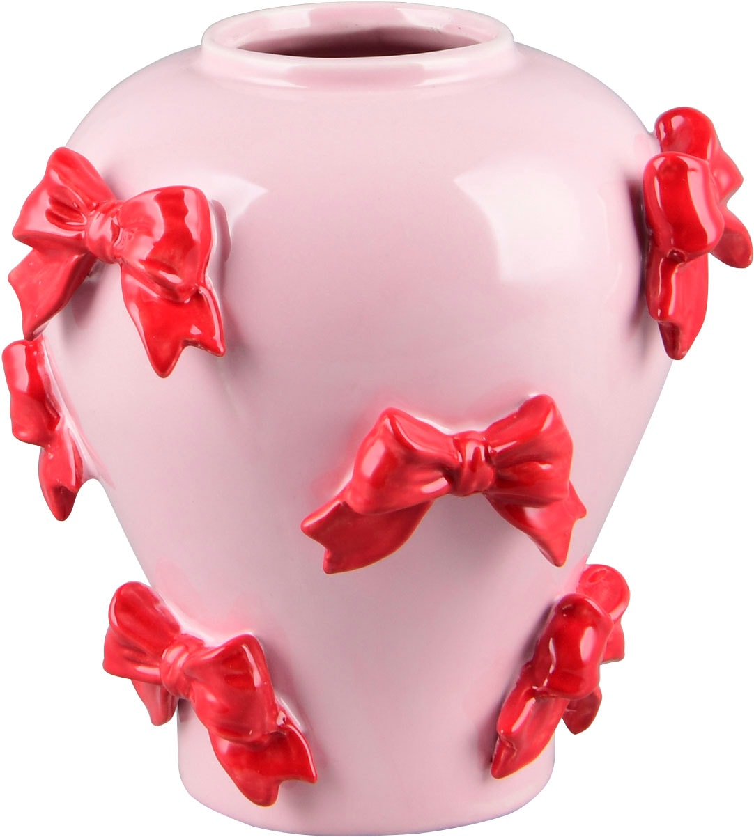 MIRRORS AND MORE Dekovase »BAILY« Bunte Dekovase mit Schleifen