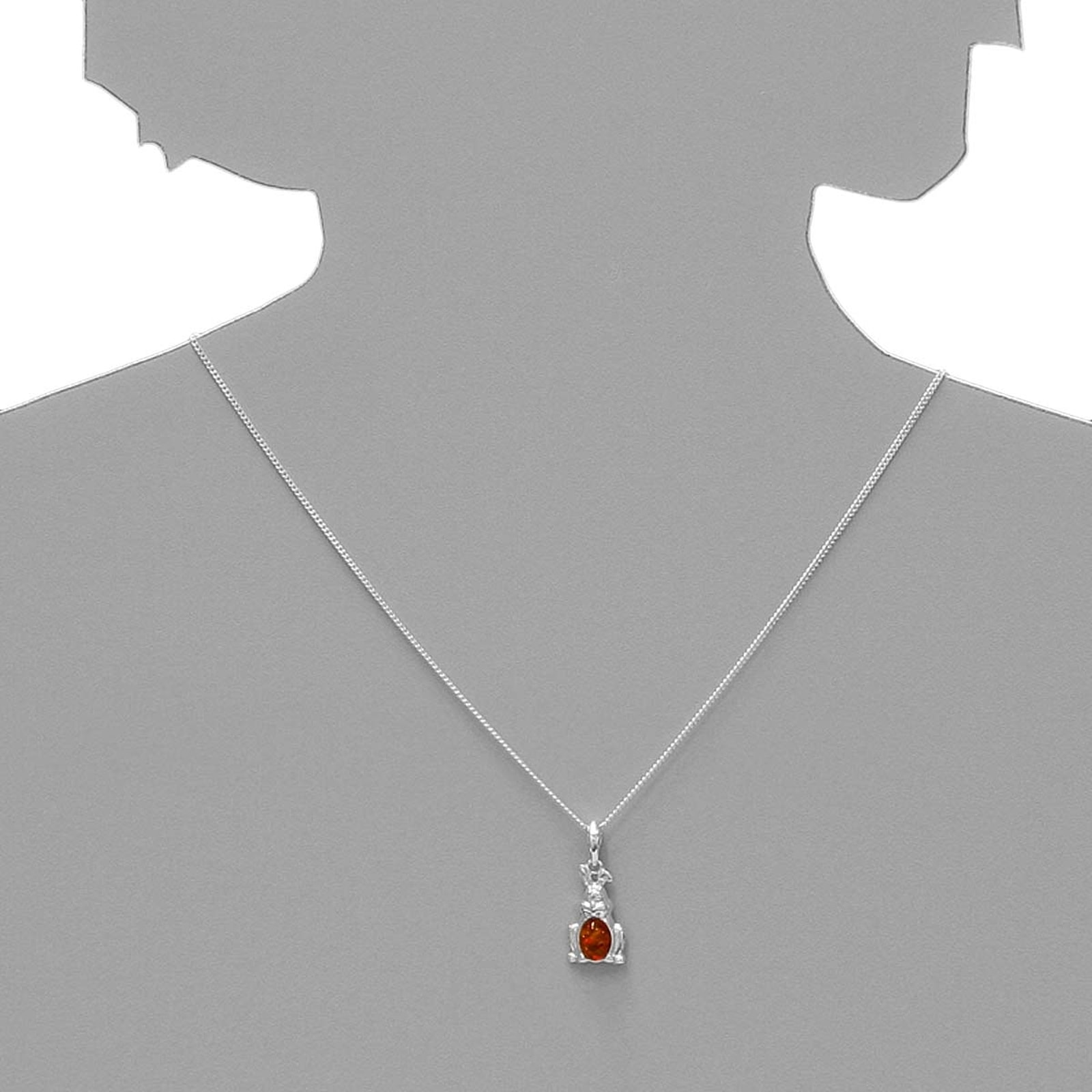 OSTSEE-SCHMUCK Kette mit Anhänger »- Hase - Silber 925/000 - Bernstein«