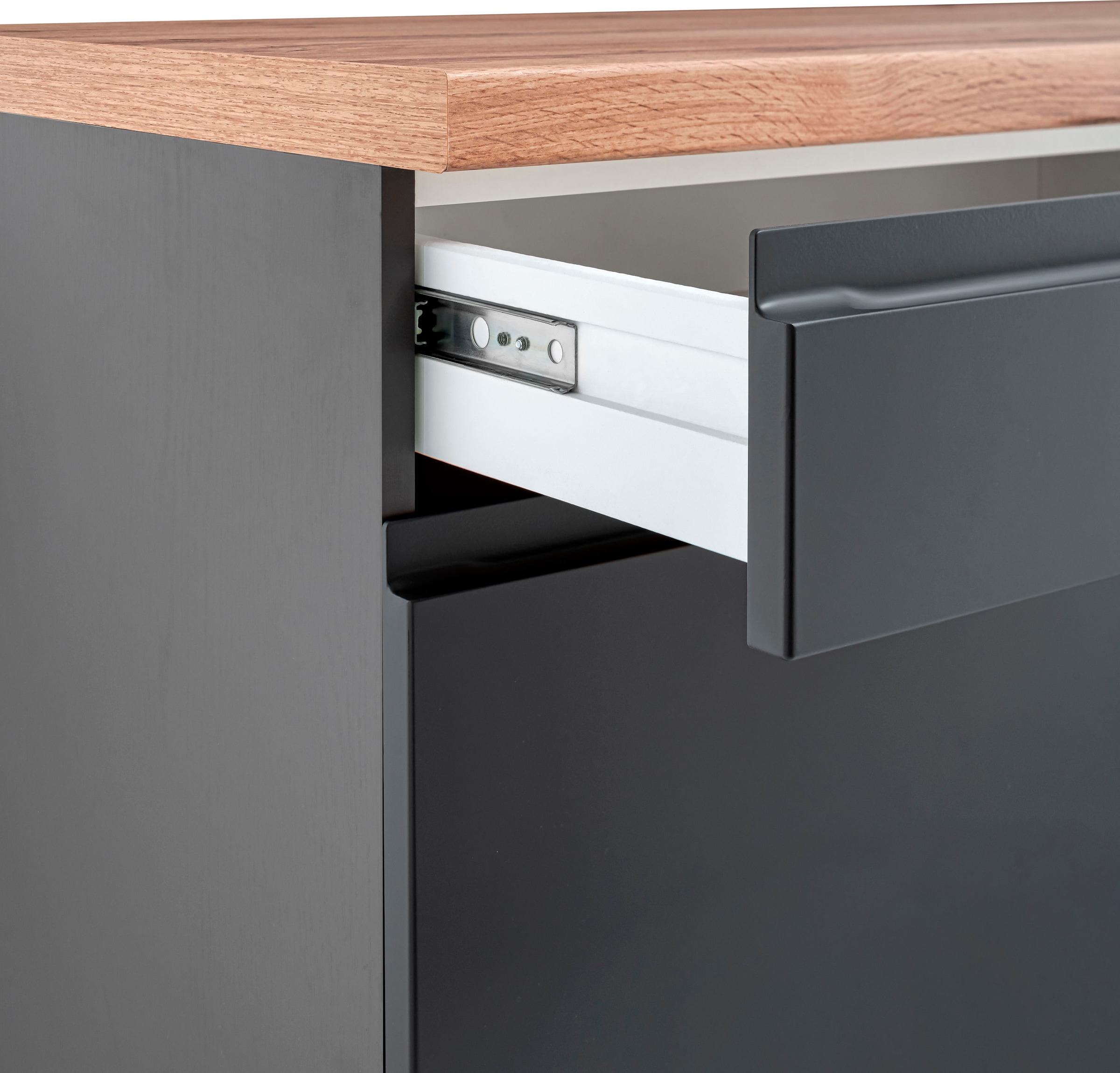 KOCHSTATION Unterschrank »KS-Bruneck« >>Bruneck<< 120 cm breit, für viel Stauraum, hochwertige MDF-Fronten