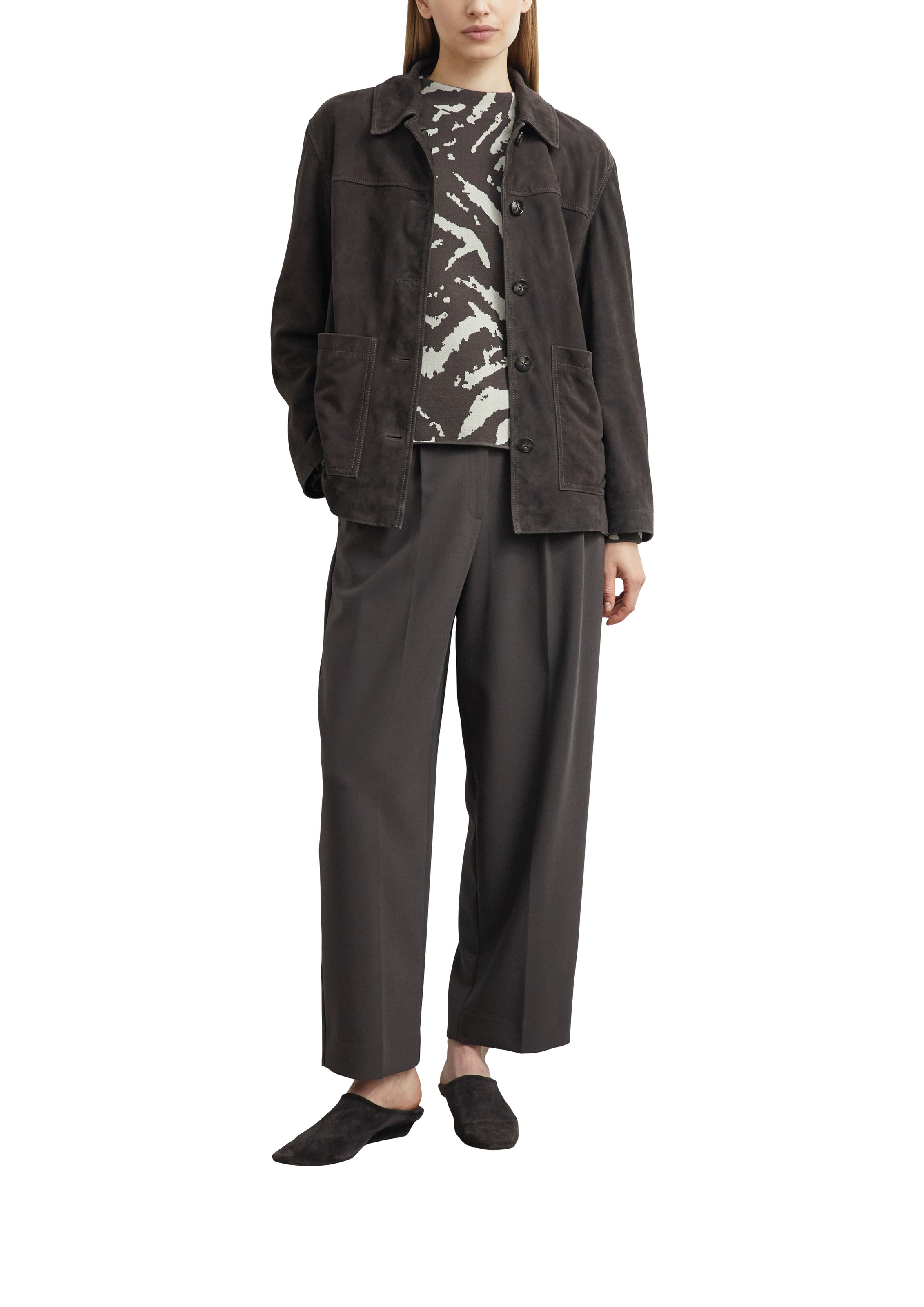 Comma Jacquardpullover Jacquard-Pullover aus Viskosemix / Allover gemustert
