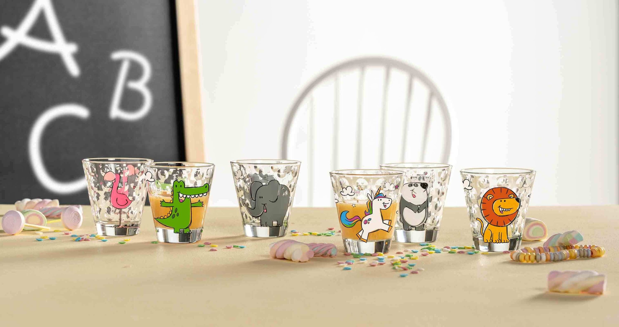 LEONARDO Kinderbecher »Kinderbecher Bambini Optic 215 ml 6er Set bunt«