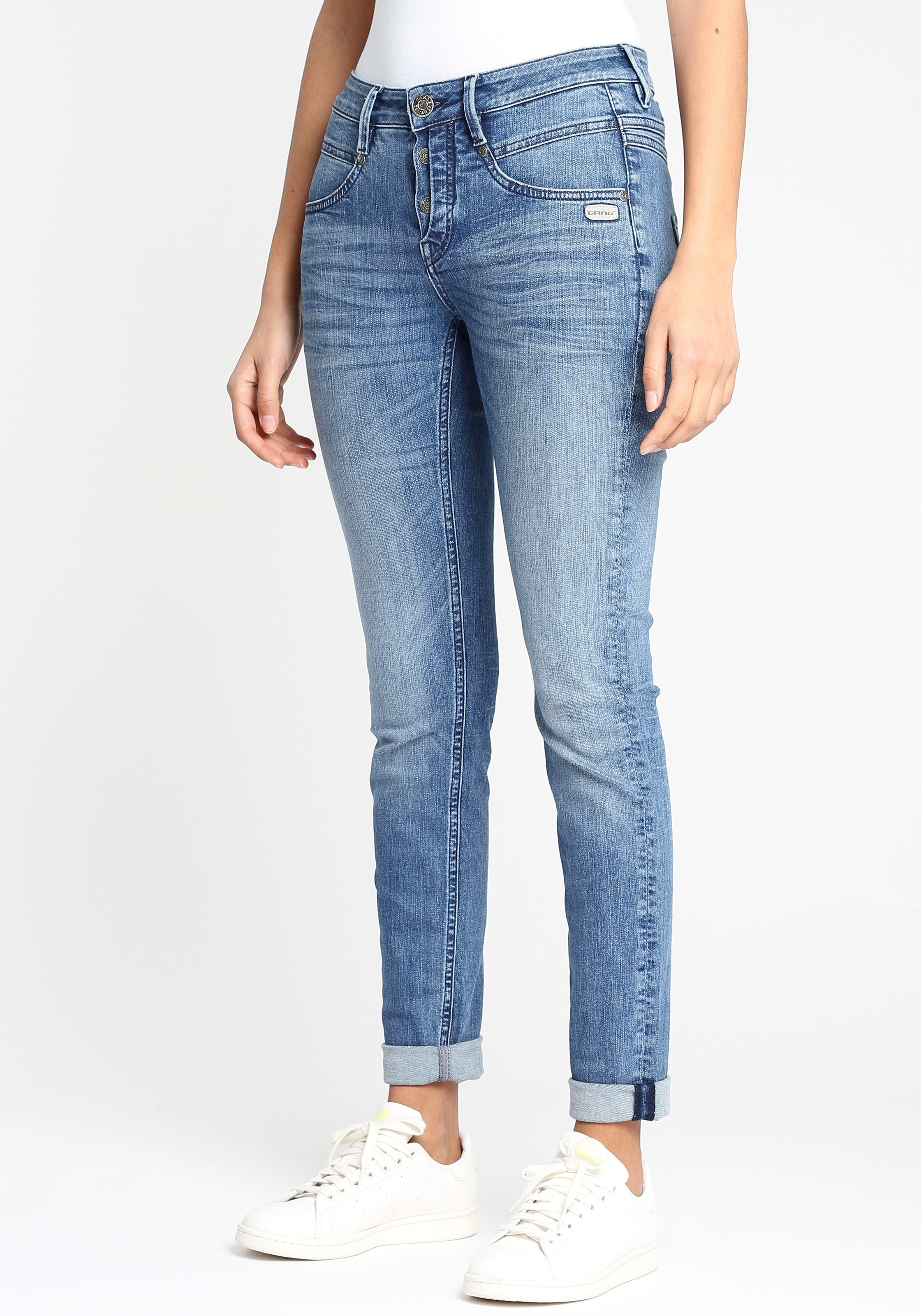 GANG online Skinny-fit-Jeans mit halb Knopfleiste »94Medina«, OTTO offener stylischer bei
