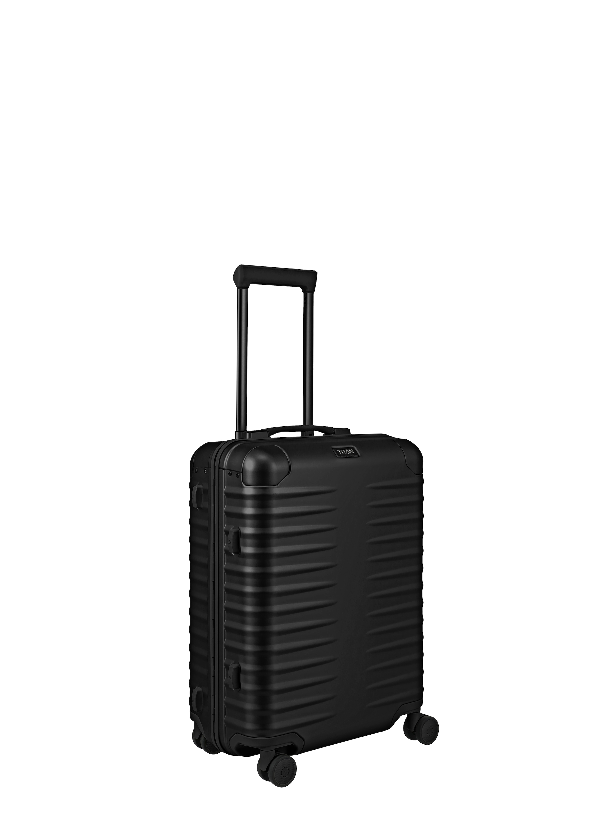 TITAN - Made in Germany Trolley »ETERNITY S23 Aluminium Bordkoffer Made in Germany« 45 l 4 Rollen 100 % Aluminium, Smart Frame und Echtledergriffe