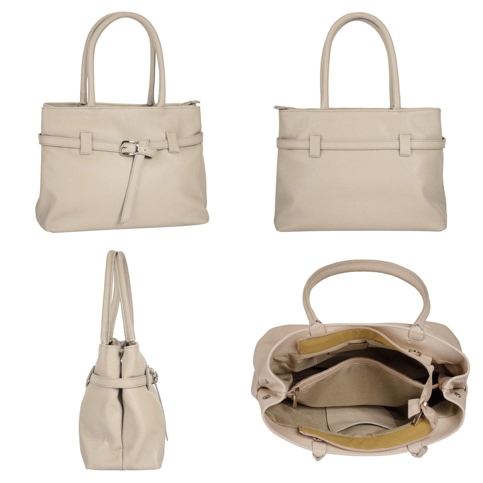 Cluty Henkeltasche, echt Leder, Made in Italy