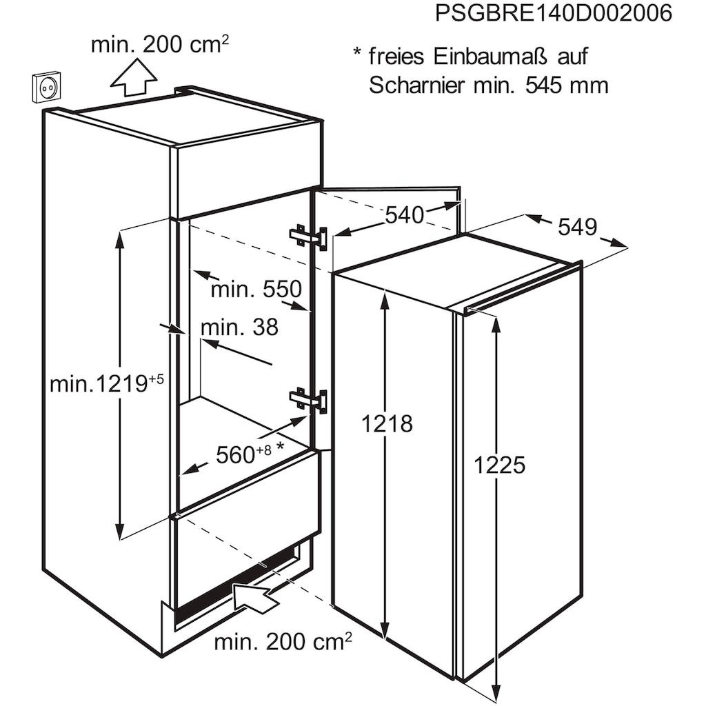 AEG Einbaukühlschrank, SKA712FAAS, 121,8 cm hoch, 54,8 cm breit