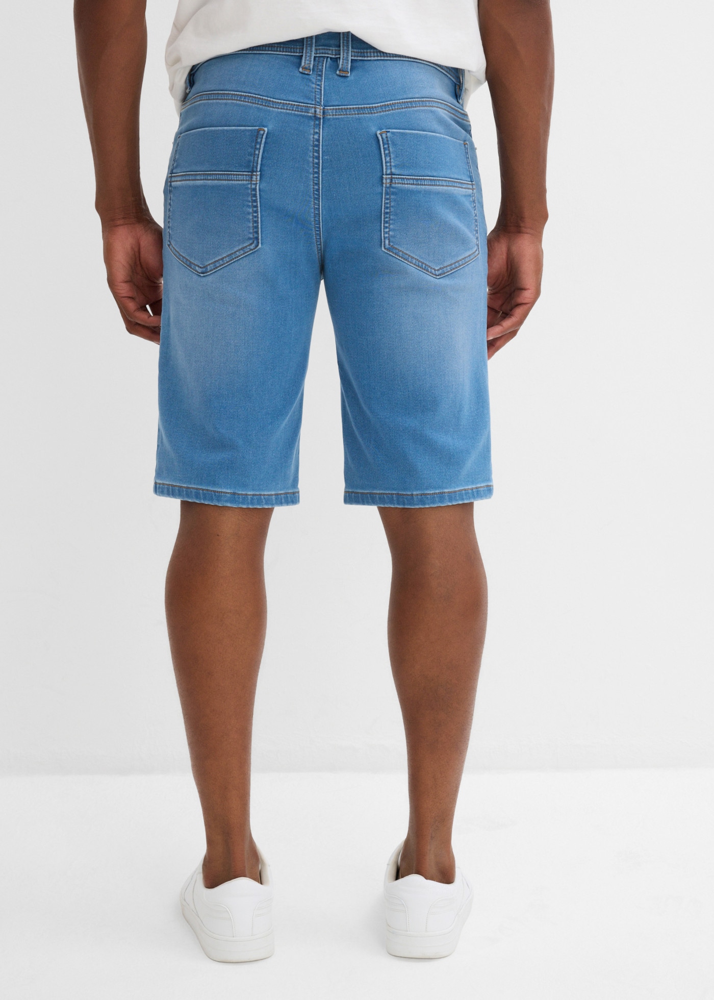 bonprix Bermudas  mit Used-Effekt, aus Baumwolle, Polyester und Elasthan, casual Stil