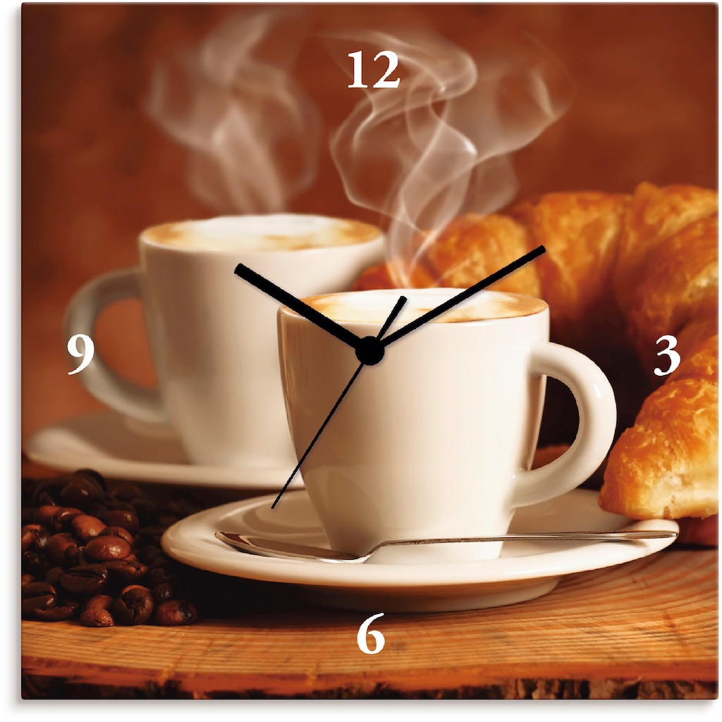 Artland Wanduhr »Dampfender Cappuccino und Croissant«