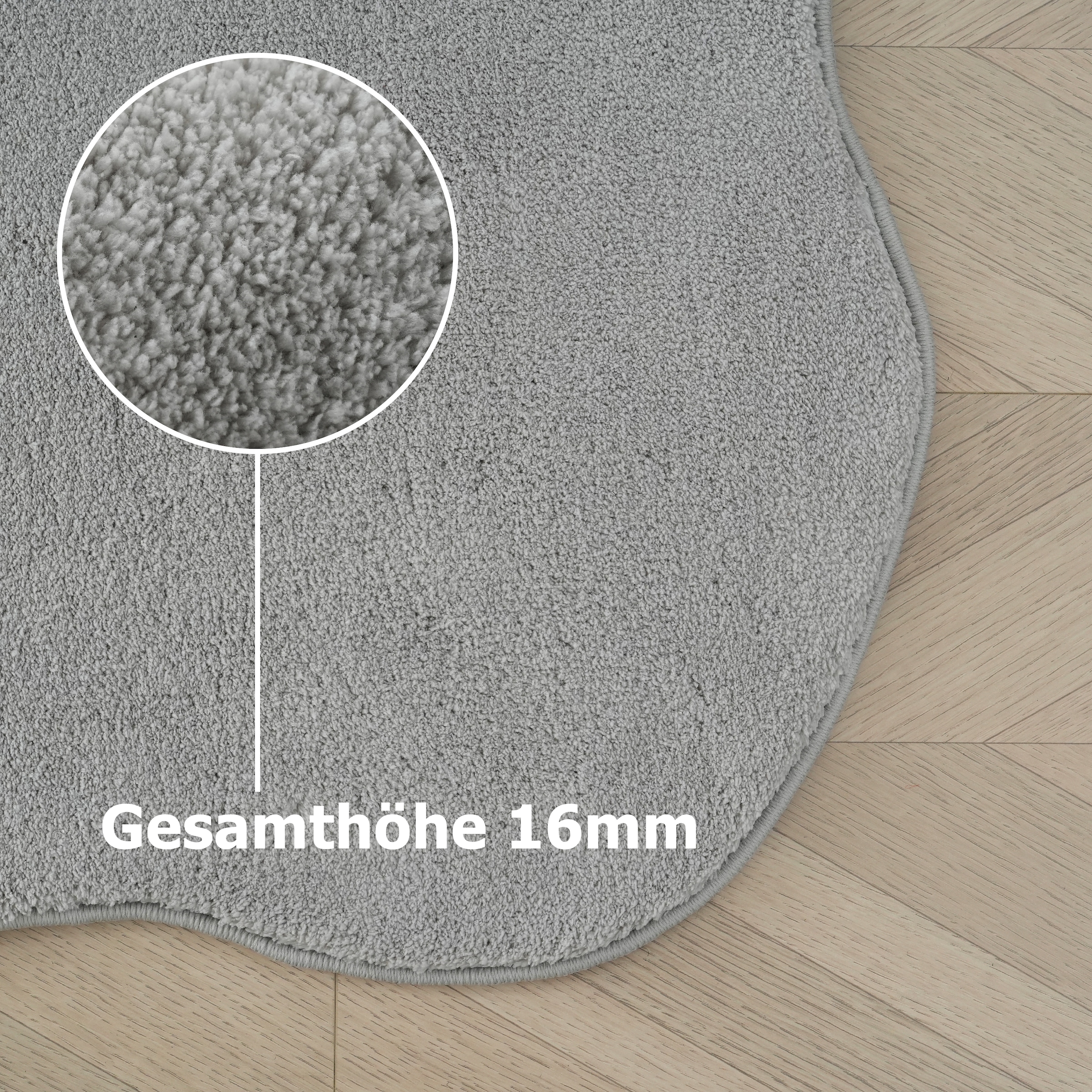 OTTO home Teppich »Cali, in Standard- und Premium-Qualität, 13 mm oder 16 mm Höhe« wellenförmig 16 mm Höhe Uni-Farben, kuschelig, & weich, waschbar, Wohnzimmer, Schlafzimmer