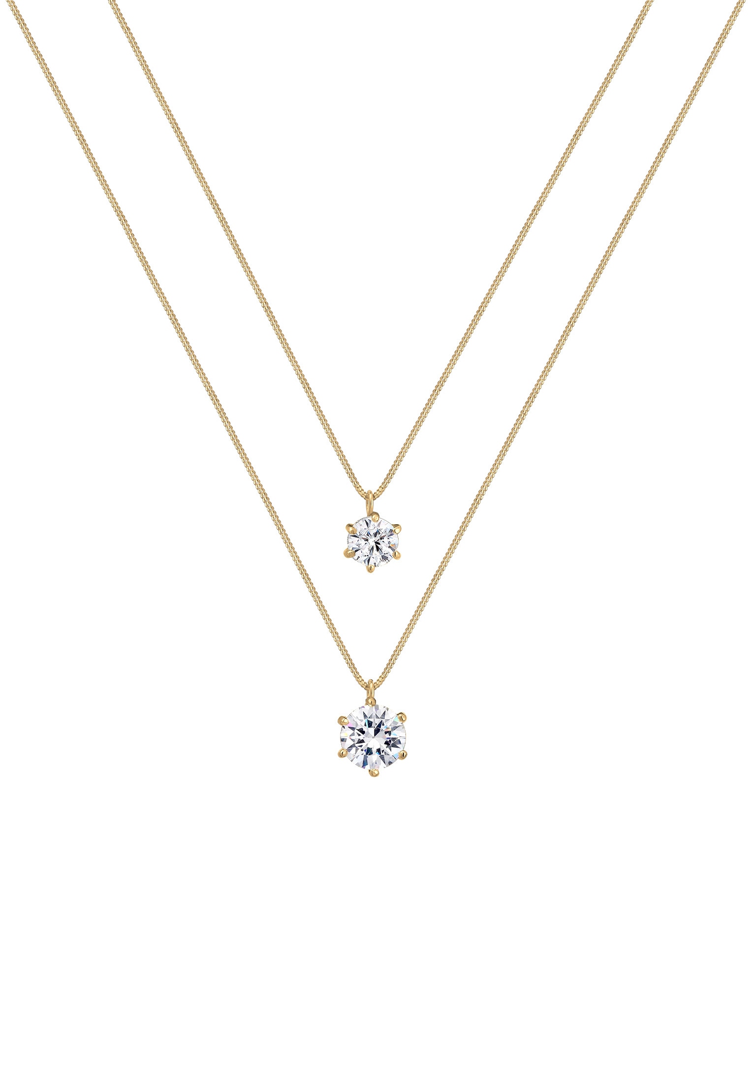 Elli Silberkette »Halskette Layer Rund 925 Silber, mit Kristallen von Swarovski®«