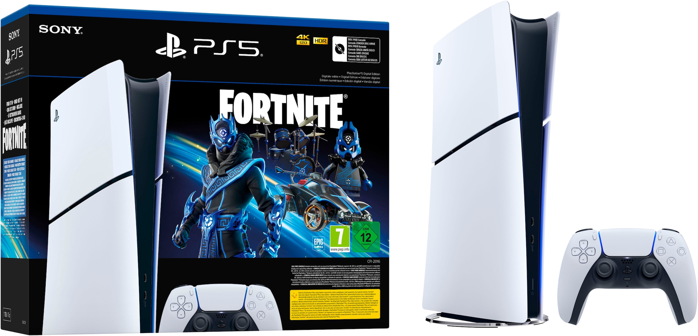 PlayStation 5 Spielekonsole »Digital Edition (Slim) – Fortnite Cobalt Star Bundle«