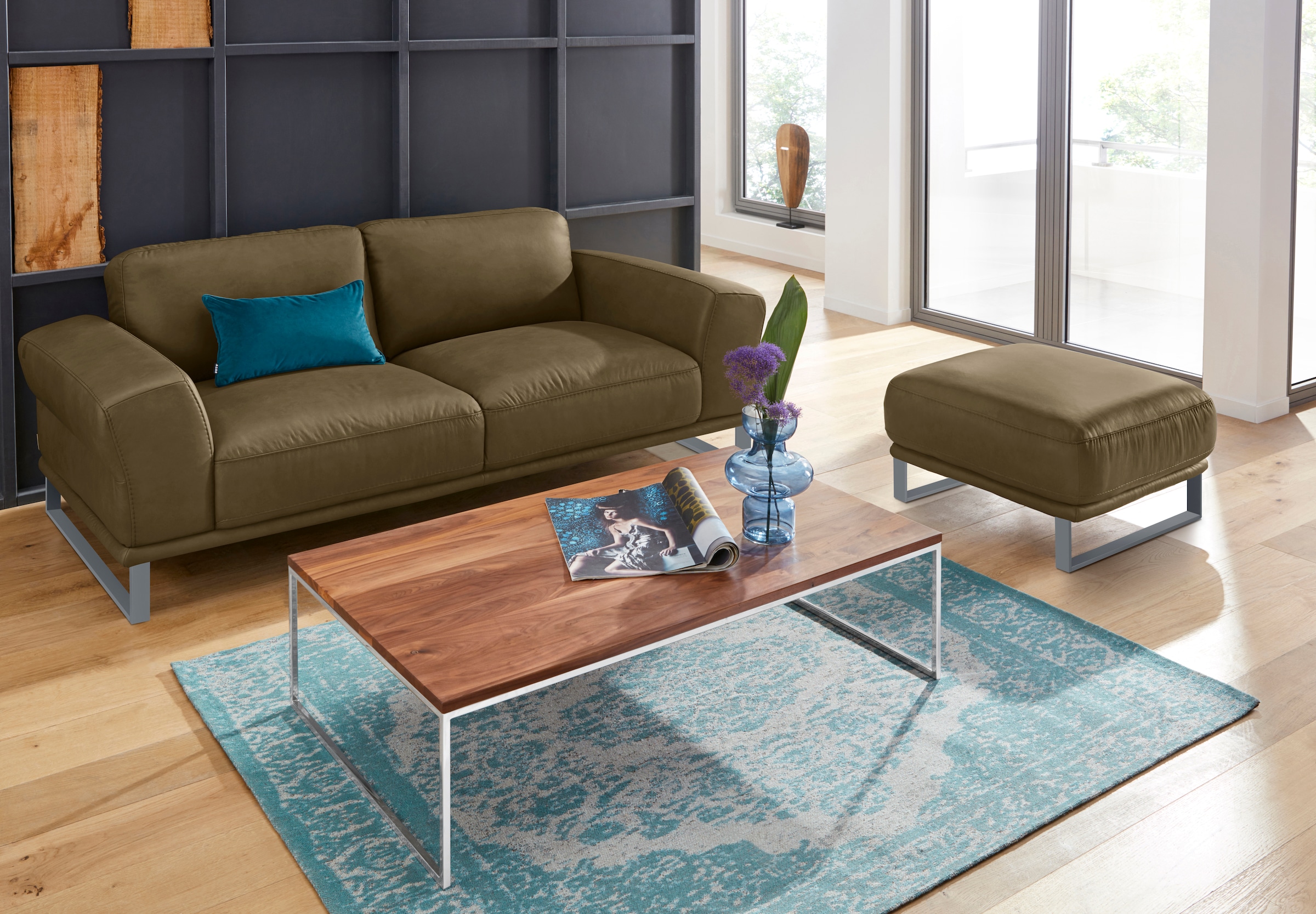 W.SCHILLIG 2,5-Sitzer »montanaa«, mit Metallkufen in Silber matt, Breite 212 cm