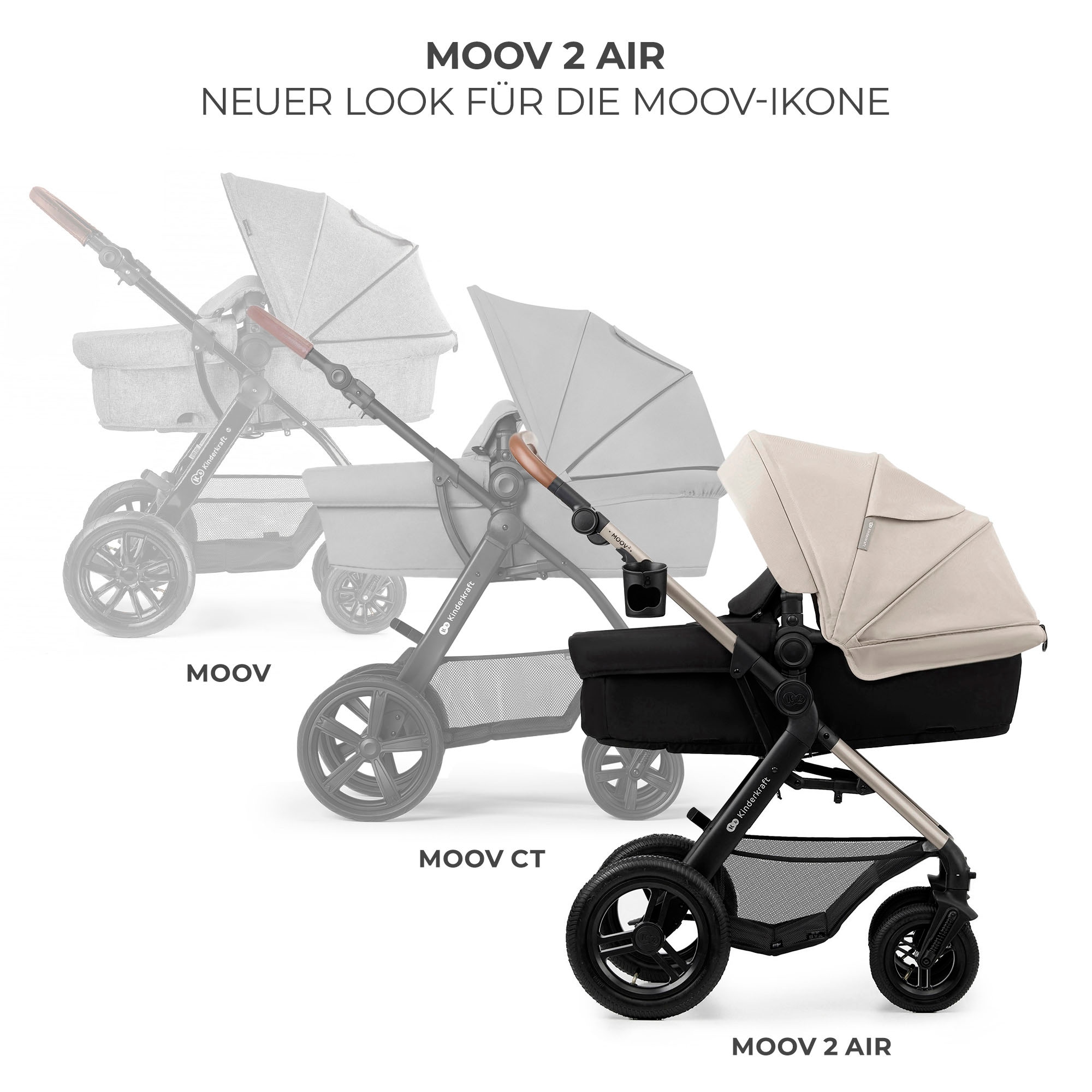 Kinderkraft Kombi-Kinderwagen »MOOV 2 4in1 AIR« 27 kg mit Luftreifen