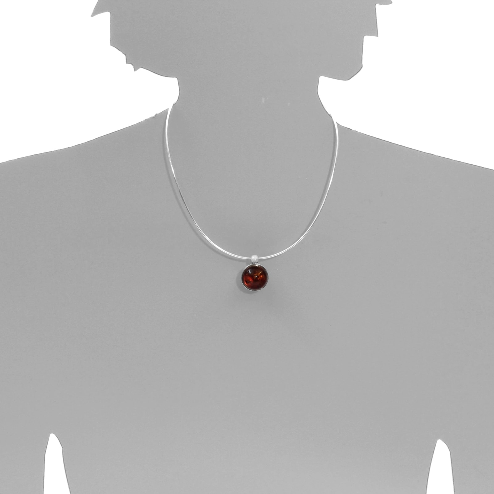 OSTSEE-SCHMUCK Kettenanhänger »- Gleiter-Kugel 16 mm-Sarah Vicenca - Silber 925/000 - Bernstein«