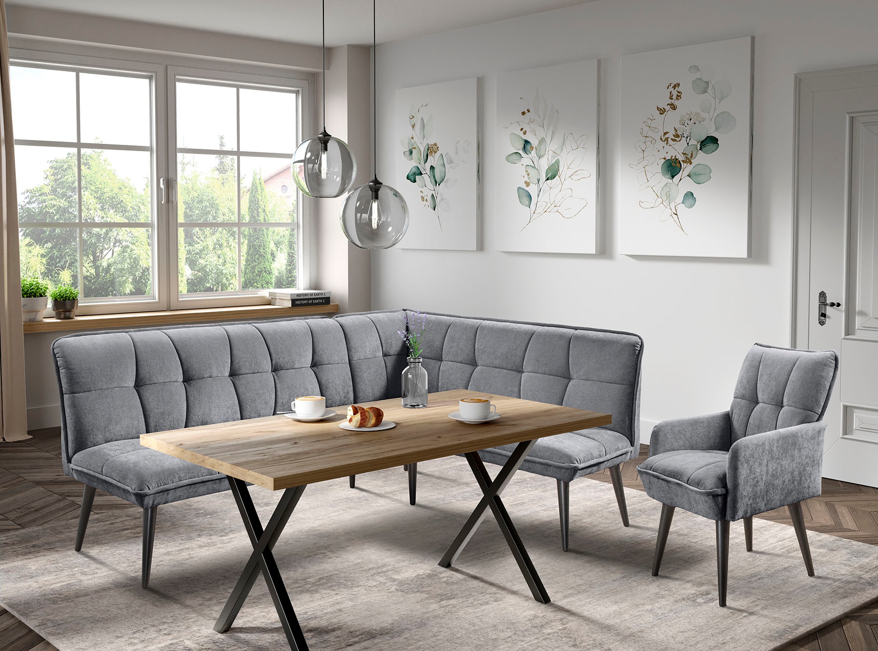 exxpo - sofa fashion Eckbank »Mocca Essbank, Sitzbank« hoher Sitzkomfort, bequem und elegant, hochwertige Detailverarbeitung