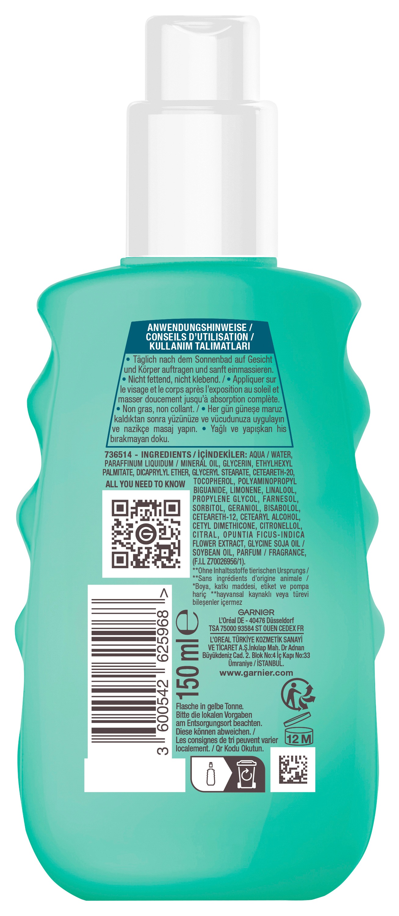 GARNIER After Sun-Spray »Garnier After Sun Spray«, Spendet Feuchtigkeit, wirkt Spanungsgefühlen und Rötungen entgegen.