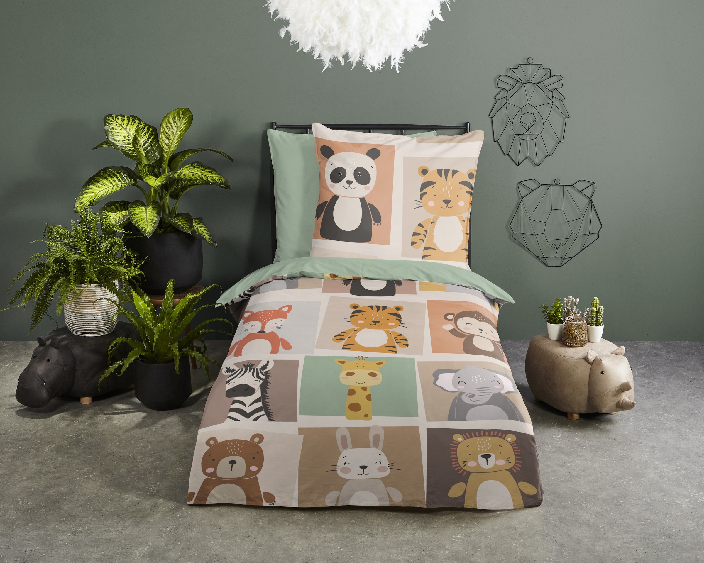 PURE luxury collection Kinderbettwäsche »Ranger«, Mikrofaser, 135x200, 2 Teilig, Wendeoptik, Kind, Tiere, Tier