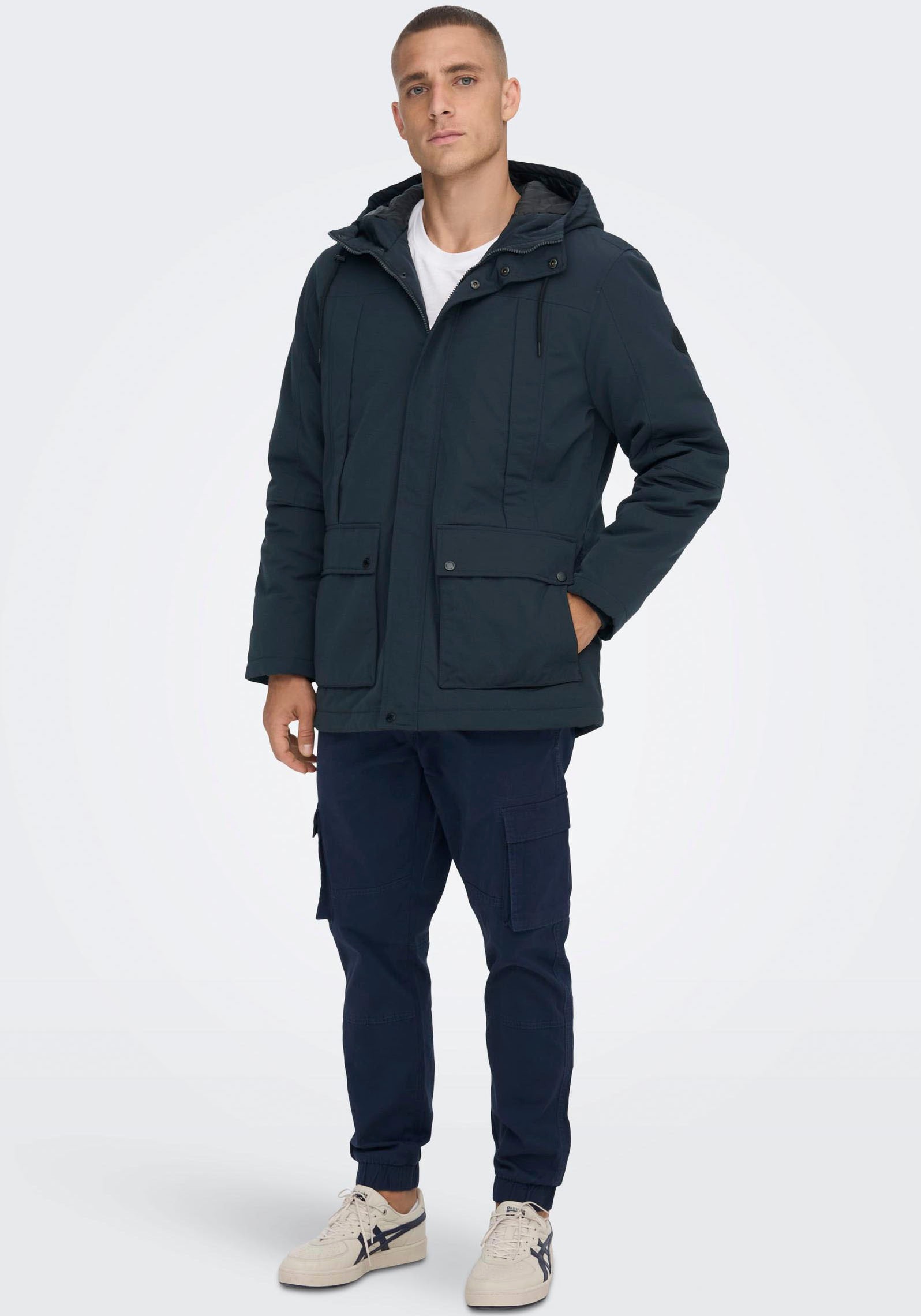 ONLY & SONS Langjacke »ONSJAYDEN PARKA NOOS OTW VD«, mit Kapuze