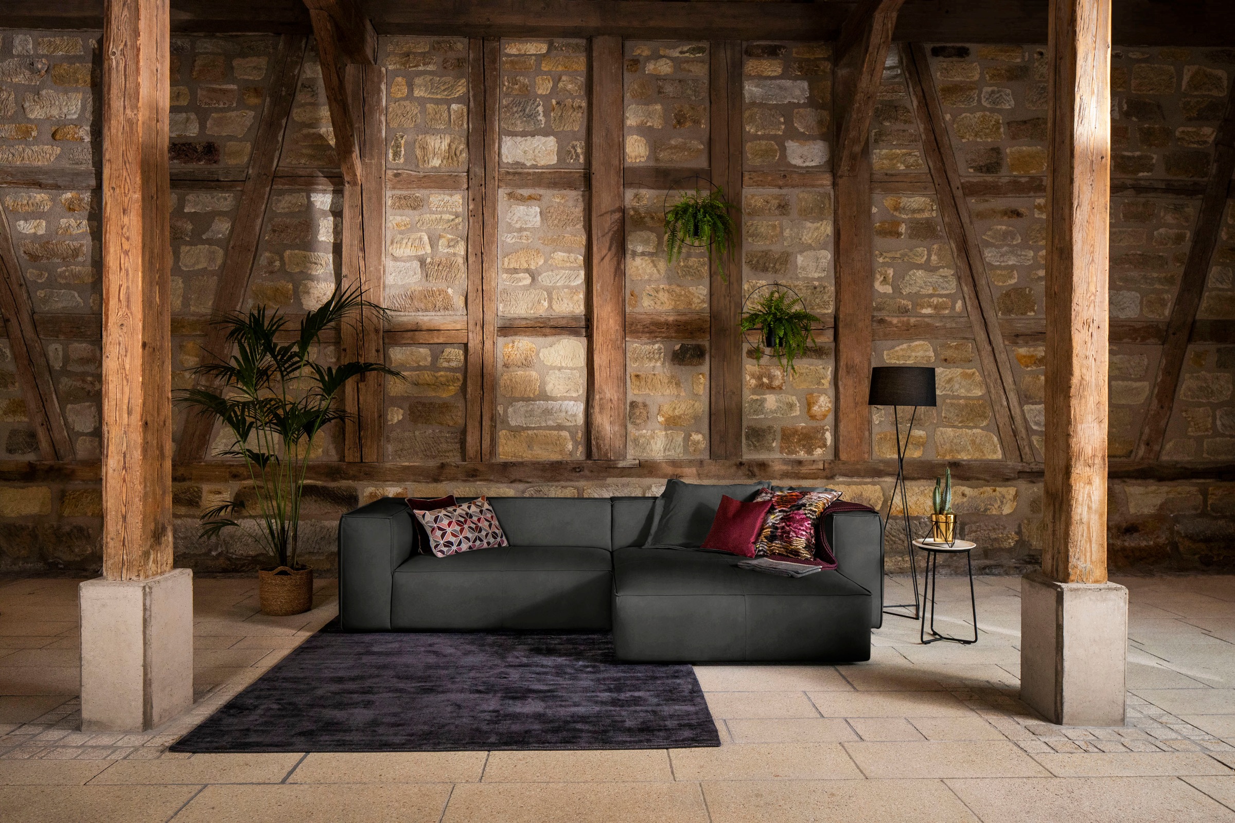 W.SCHILLIG Ecksofa »around-the-block, modern und elegant, bequem, L-Form«, mit eleganter Biese, mit Federkern