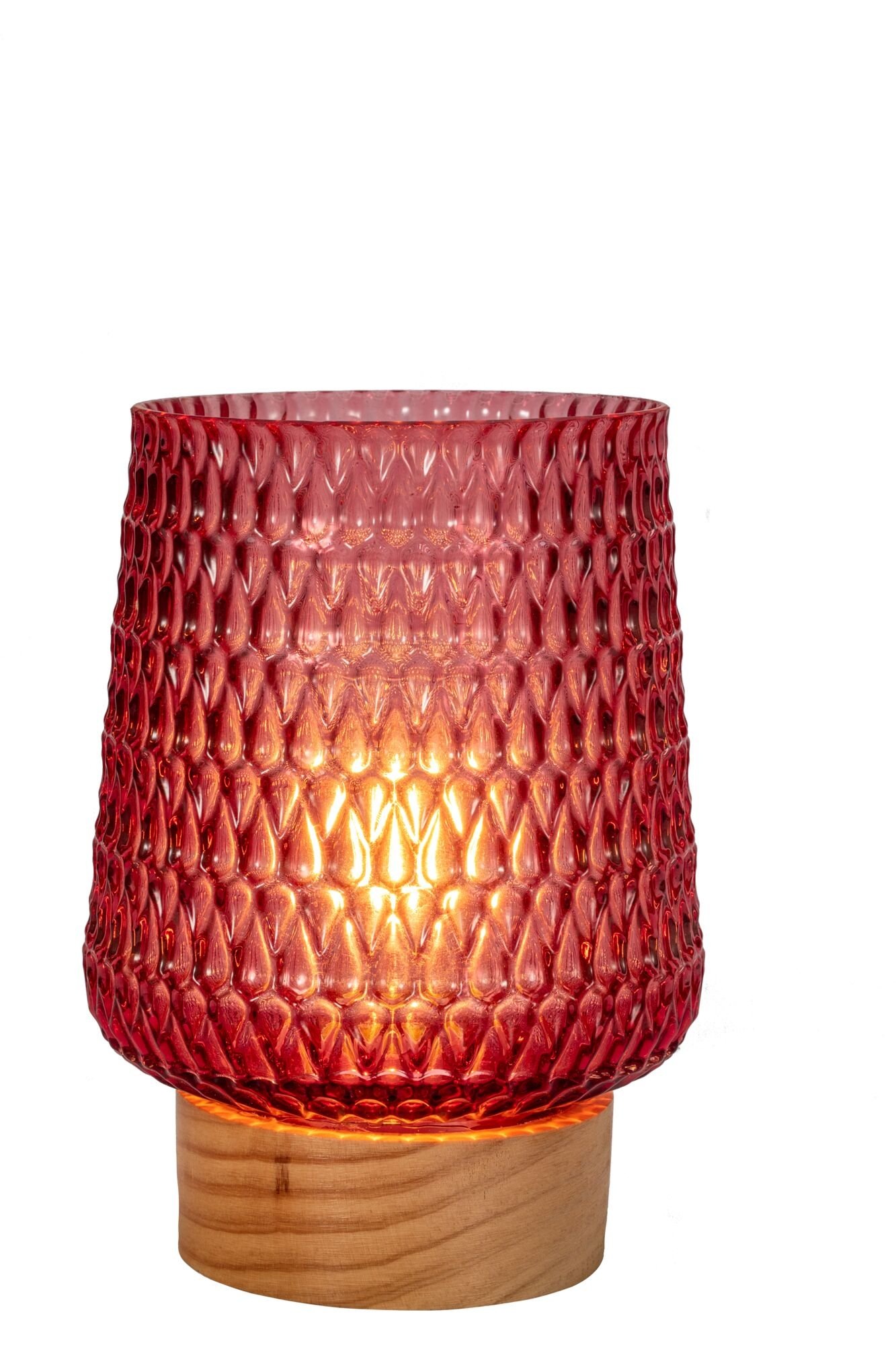 Pauleen LED Tischleuchte »Rose Glamour mobile Rosa Glas/Holz«, 1 flammig, Leuchtmittel E27 | Leuchtmittel wechselbar, E27, Timer Batterie