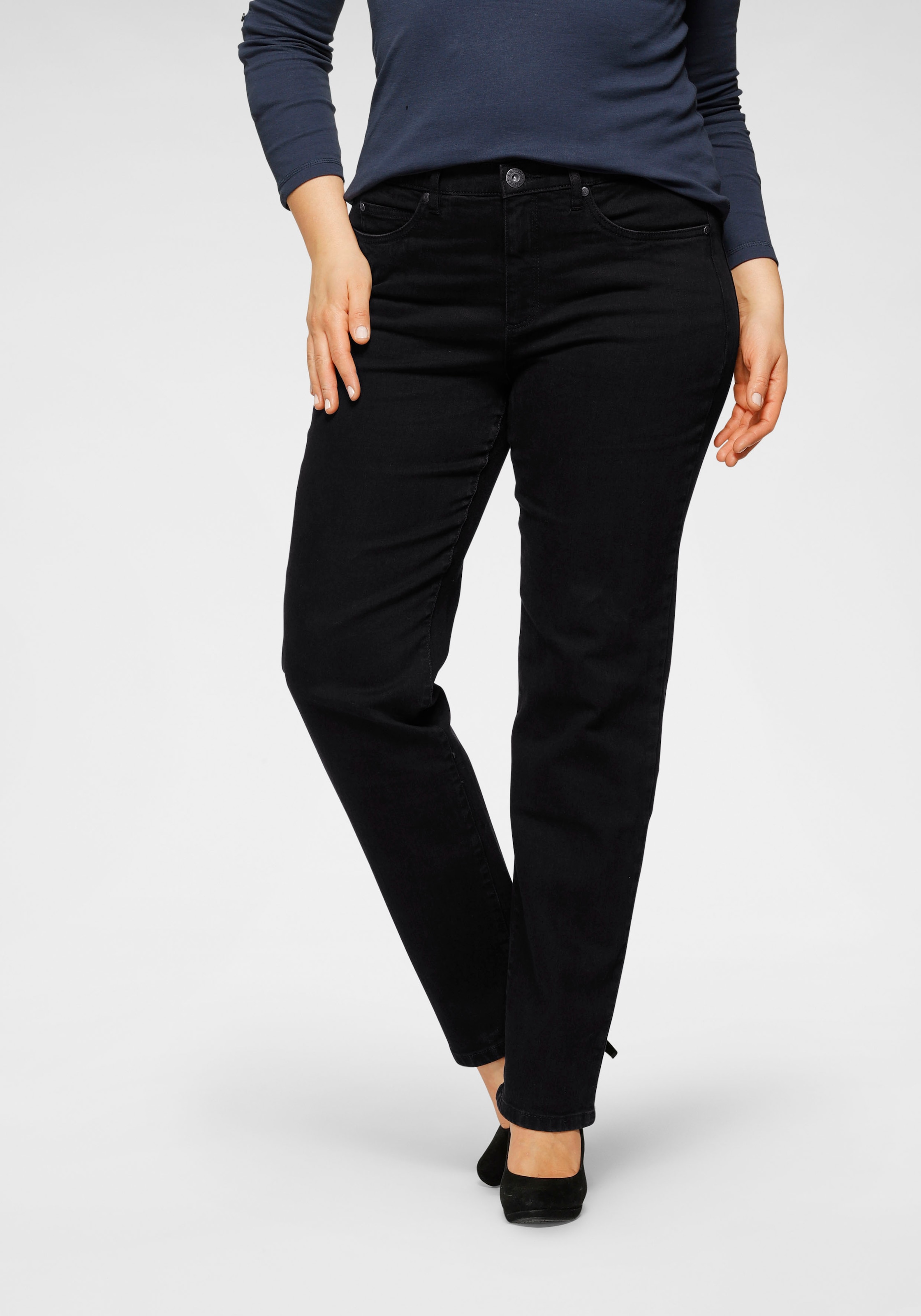 Arizona Straight-Jeans »Curve-Collection«, bequeme Passform, gerade Beinform, hohe Leibhöhe