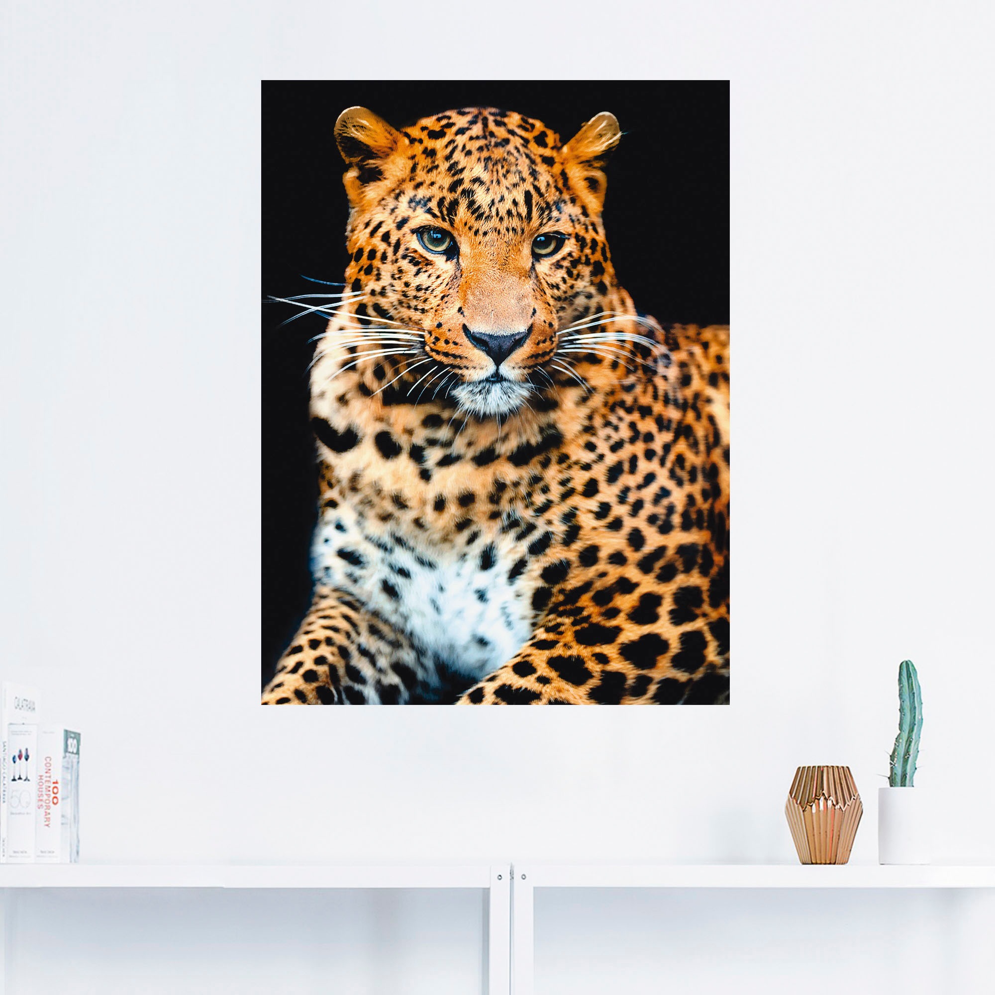 Artland Wandbild »Wütender wilder Leopard«, Wildtiere, (1 St.), als Alubild, Outdoorbild, Leinwandbild, Poster, Wandaufkleber