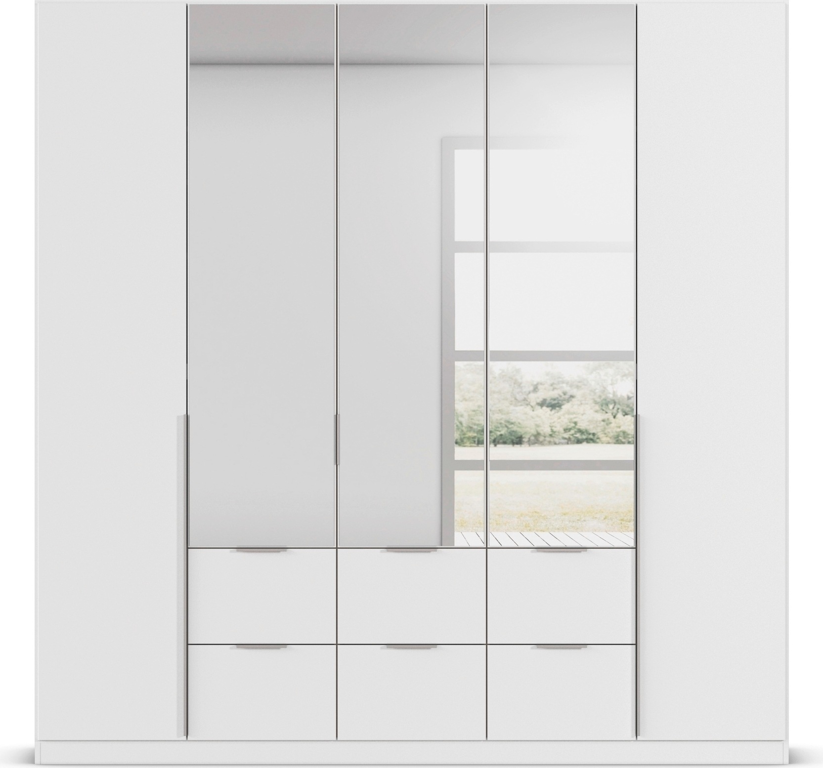 rauch Drehtürenschrank »Kleiderschrank Schrank Garderobe AGORDO mit Dekor- oder Hochglanzfront«, (in zwei Griff-Farben mit Dekor- oder Hochglanzfront), mit Außenschubkästen, in 6 Breiten und 2 Höhen MADE IN GERMANY